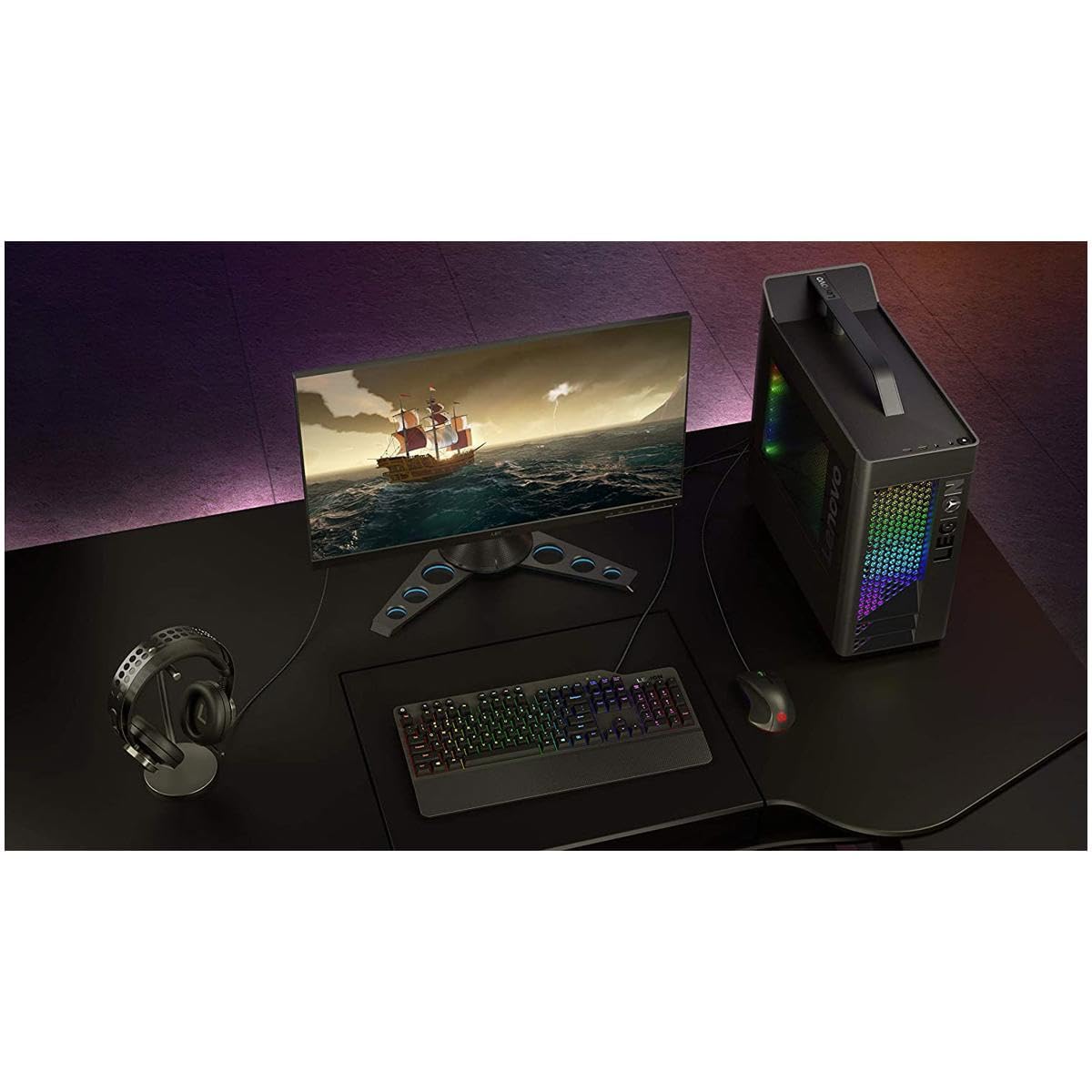 Lenovo Legion KM310 RGB Wired Gaming Keyboard & Mouse Combo - K310 Keyboard w/Silent Operation & Compact Water-Resistant Design - M300S Mouse with 8000 Adjustable DPI, 220 IPS, 6 Programmable Buttons