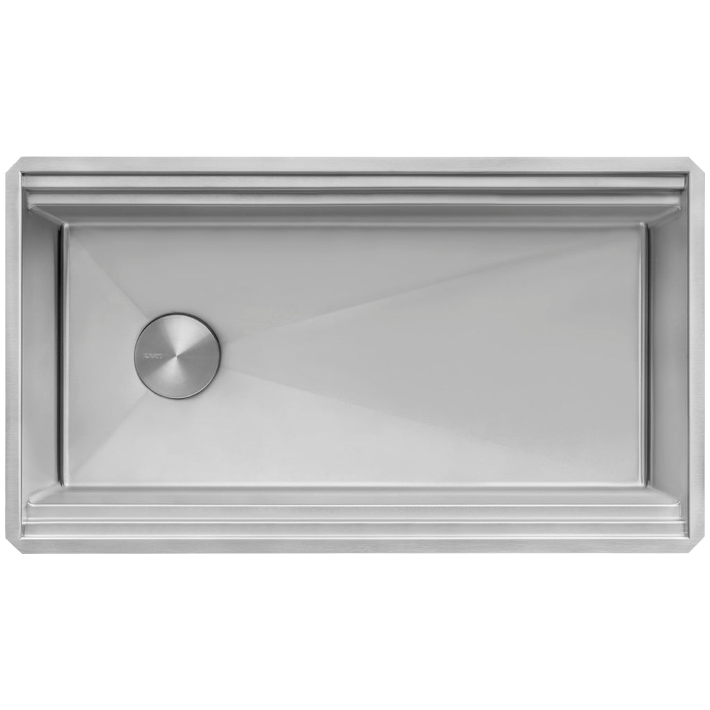 Ruvati 33-inch Workstation Kitchen Sink - Dual Tier Double Bowl Kitchen Sink - Low Divide Undermount Sinks - 16 Gauge Stainless Steel Kitchens Sinks - RVH8255