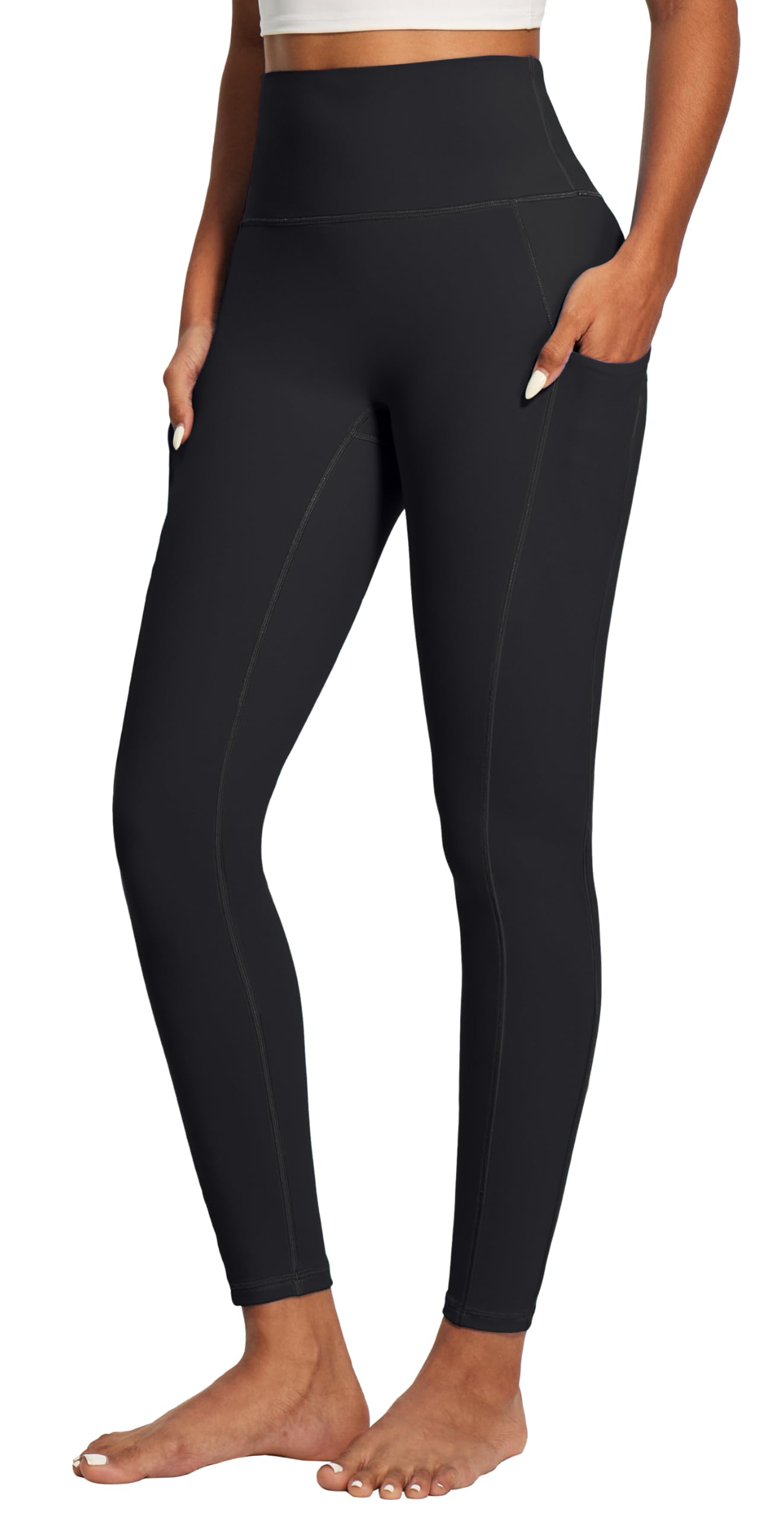 IUGA Compression Leggings for Women Tummy Control No Front Seam Leggings with Pockets High Waisted Workout Yoga Pants