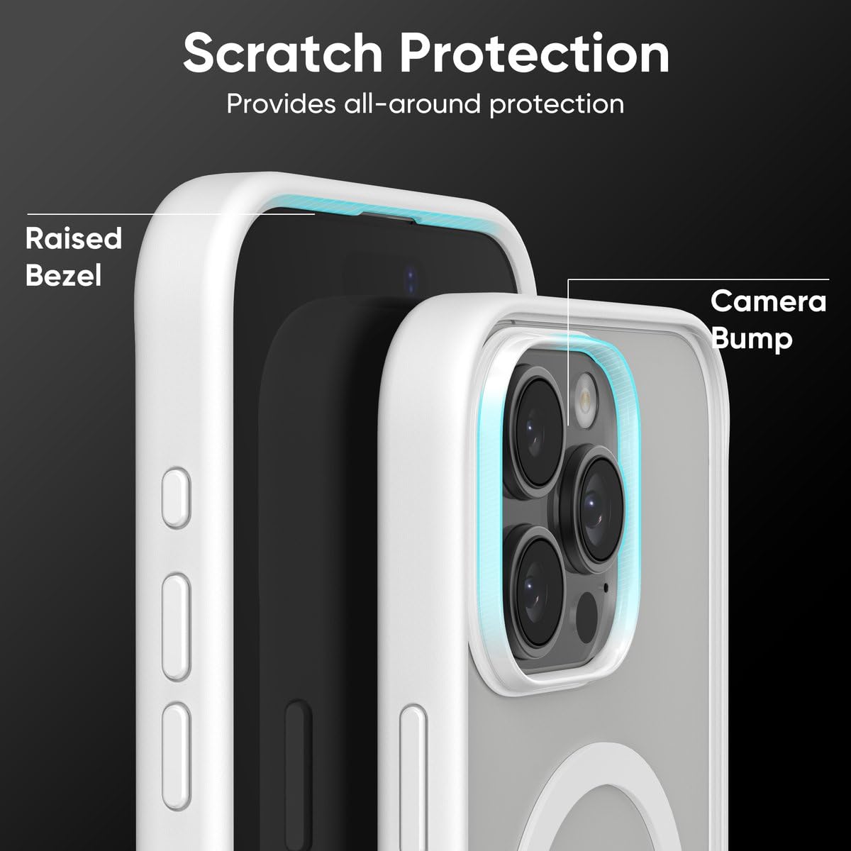 FLOLAB Surtect Tri-Fusion Magnetic for iPhone 16 Case Protective Slim Design Magsafe Compatible Military Grade - Black Clear