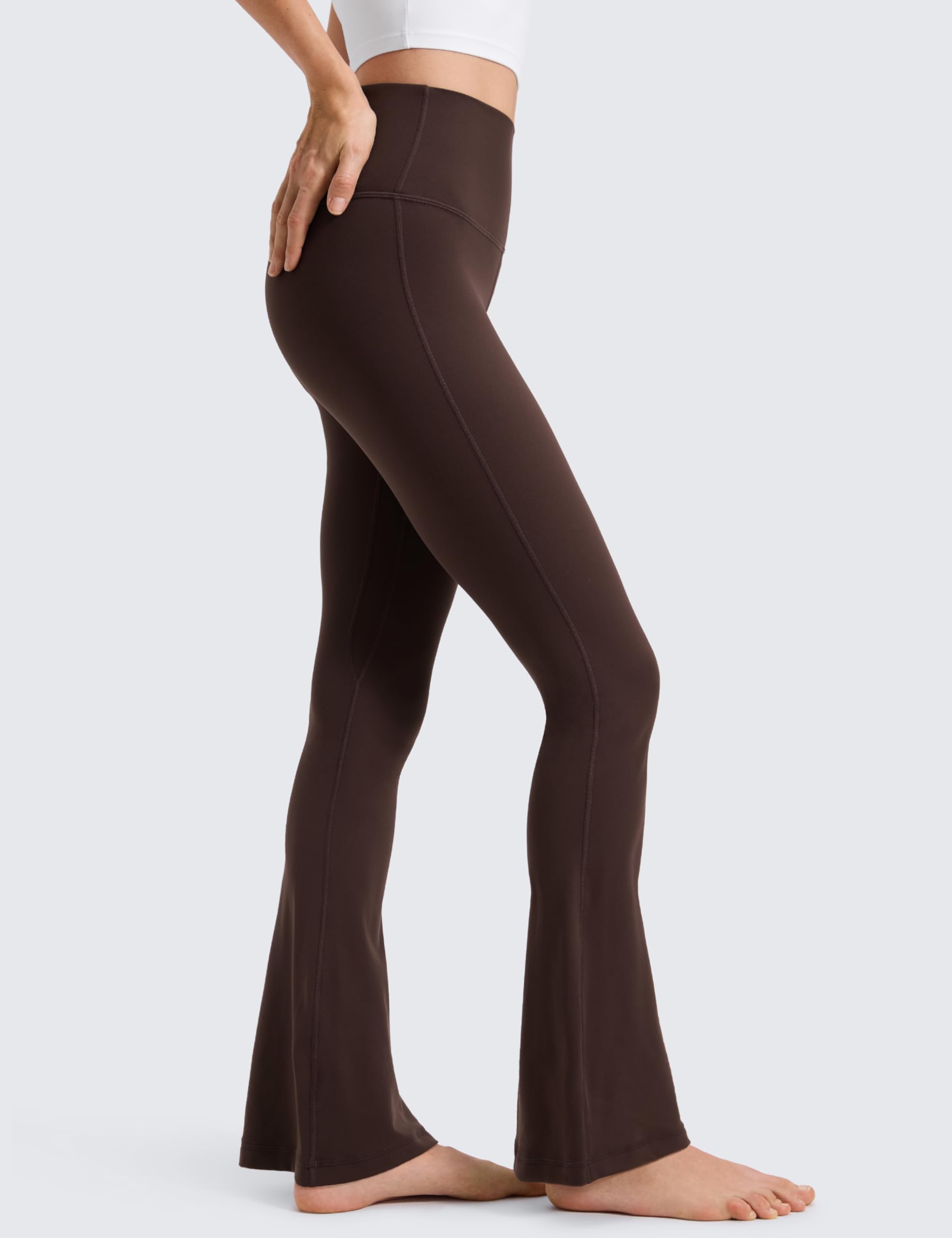 CRZ YOGA Butterluxe Mini Flared Leggings 30"/31.5"/33'' - High Waist Bootcut Casual Lounge Women Yoga Pants with Pocket