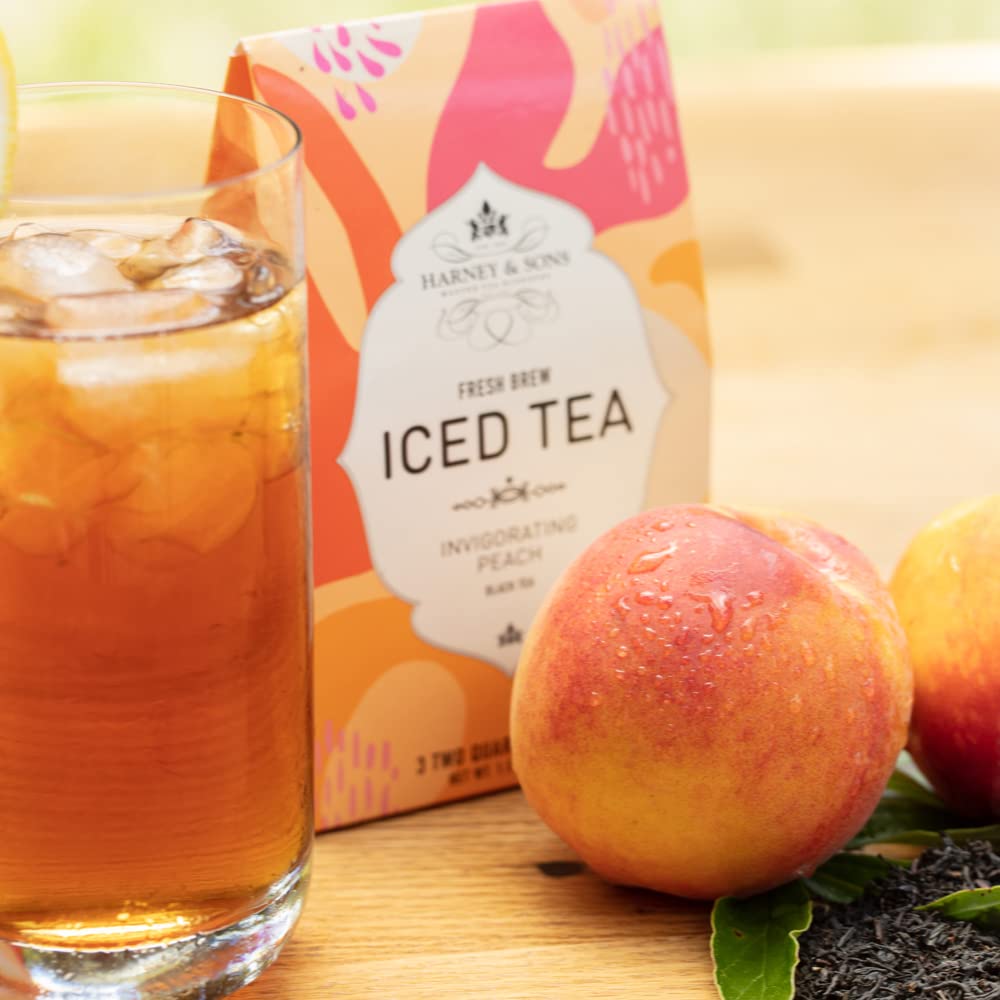 Harney & Sons Fresh Brew Iced Tea, Black Currant Black Tea, 15 Iced Tea Bags, Brews Up to 30 Quarts, Fruity Berry Flavor