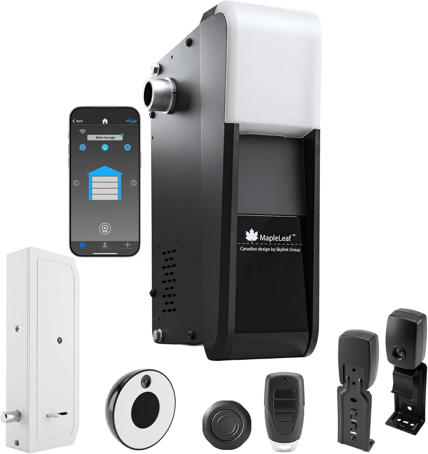 Skylink G2 Wall Mount Garage Door Opener with Built-in WiFi, Quiet & Compact, No Rail No Chain Garage Door Opener for Residential Sectional Garage Doors