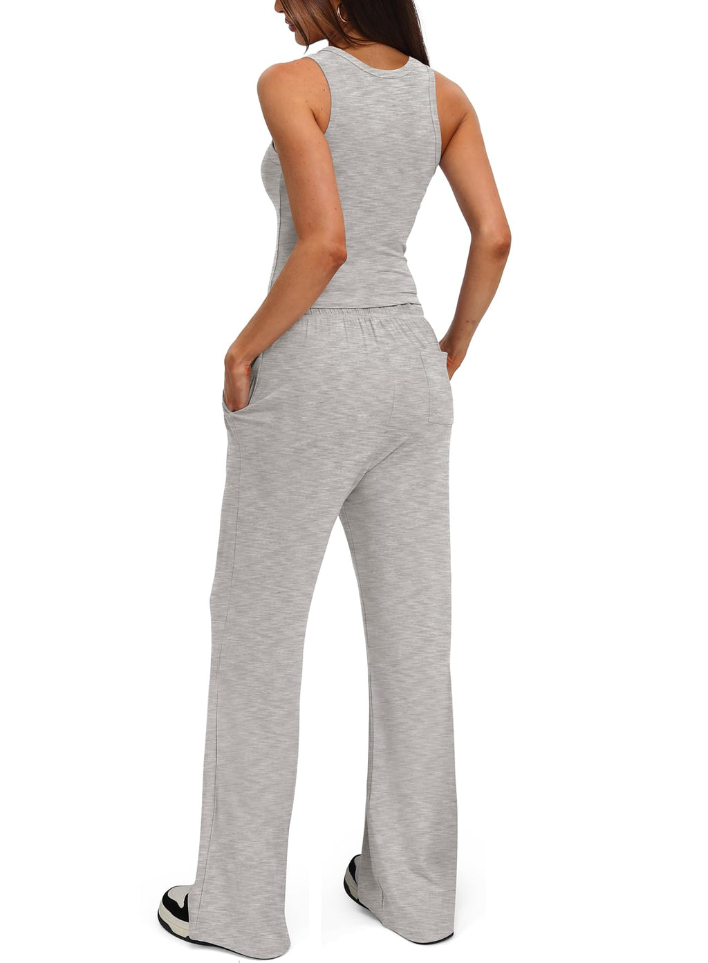 Darong Women's 2 Piece Summer Outfits Sleeveless Matching Lounge Sets