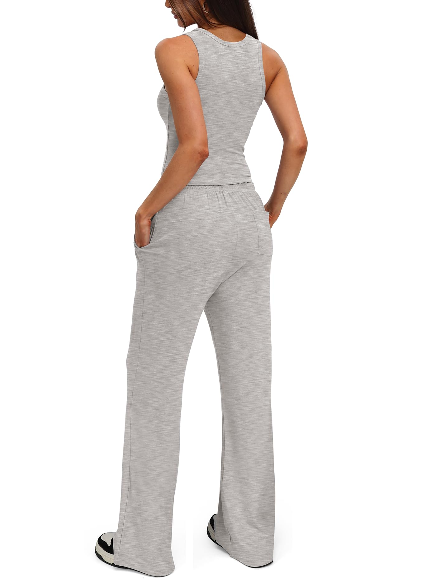Darong Women's 2 Piece Summer Outfits Sleeveless Matching Lounge Sets