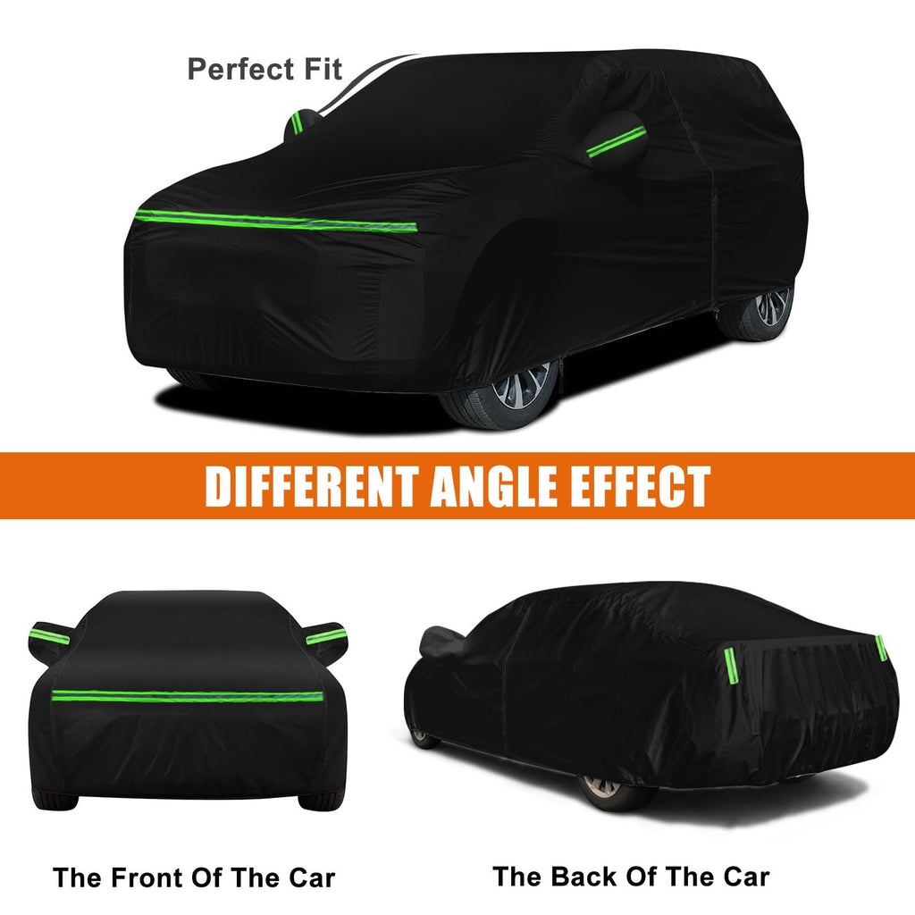 Waterproof Car Cover Replace for 1993-2010 Jeep Grand Cherokee, 6 Layers All Weather Car Cover with Zipper Door & Windproof Bands for Snow Rain Dust Protection