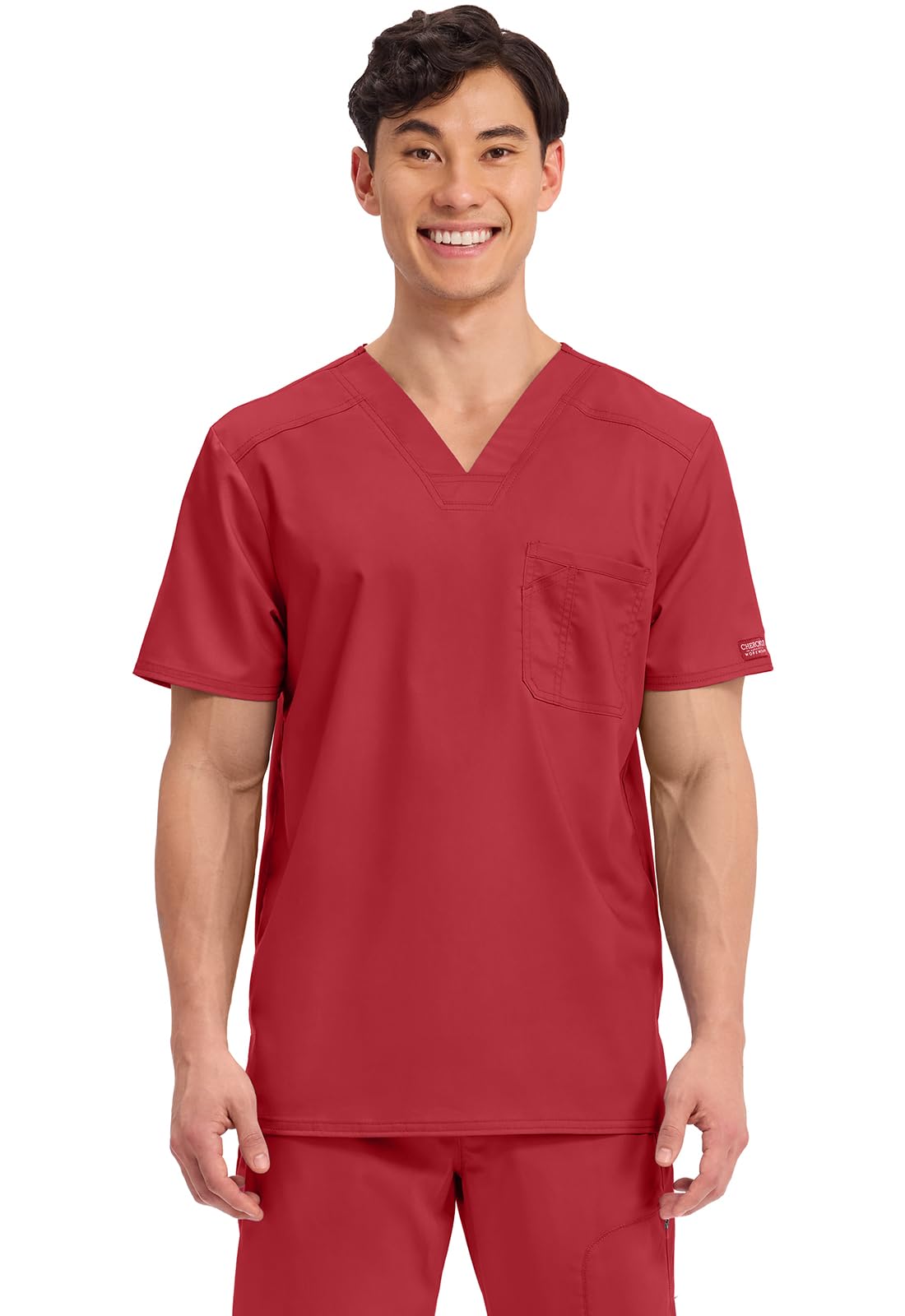 Cherokee Scrub for Men's Tuckable V-Neck Top with 1 Chest Pocket, Pen Slot, Ultra Soft, Durable, 2-Way Stretch Fabric- WW690