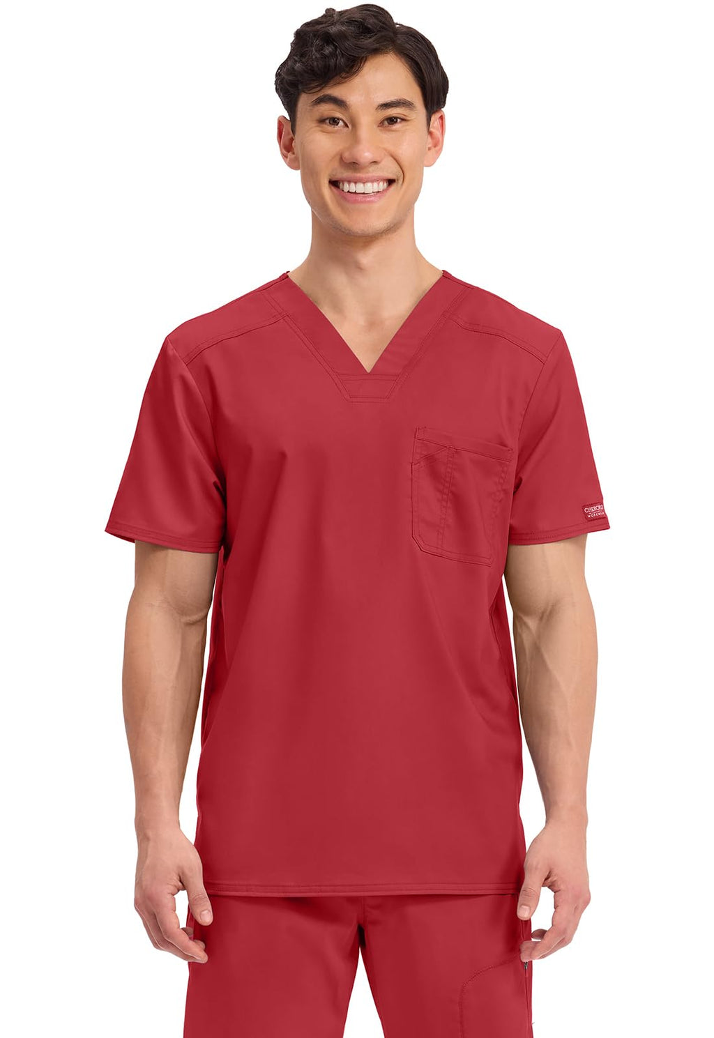 Cherokee Scrub for Men's Tuckable V-Neck Top with 1 Chest Pocket, Pen Slot, Ultra Soft, Durable, 2-Way Stretch Fabric- WW690