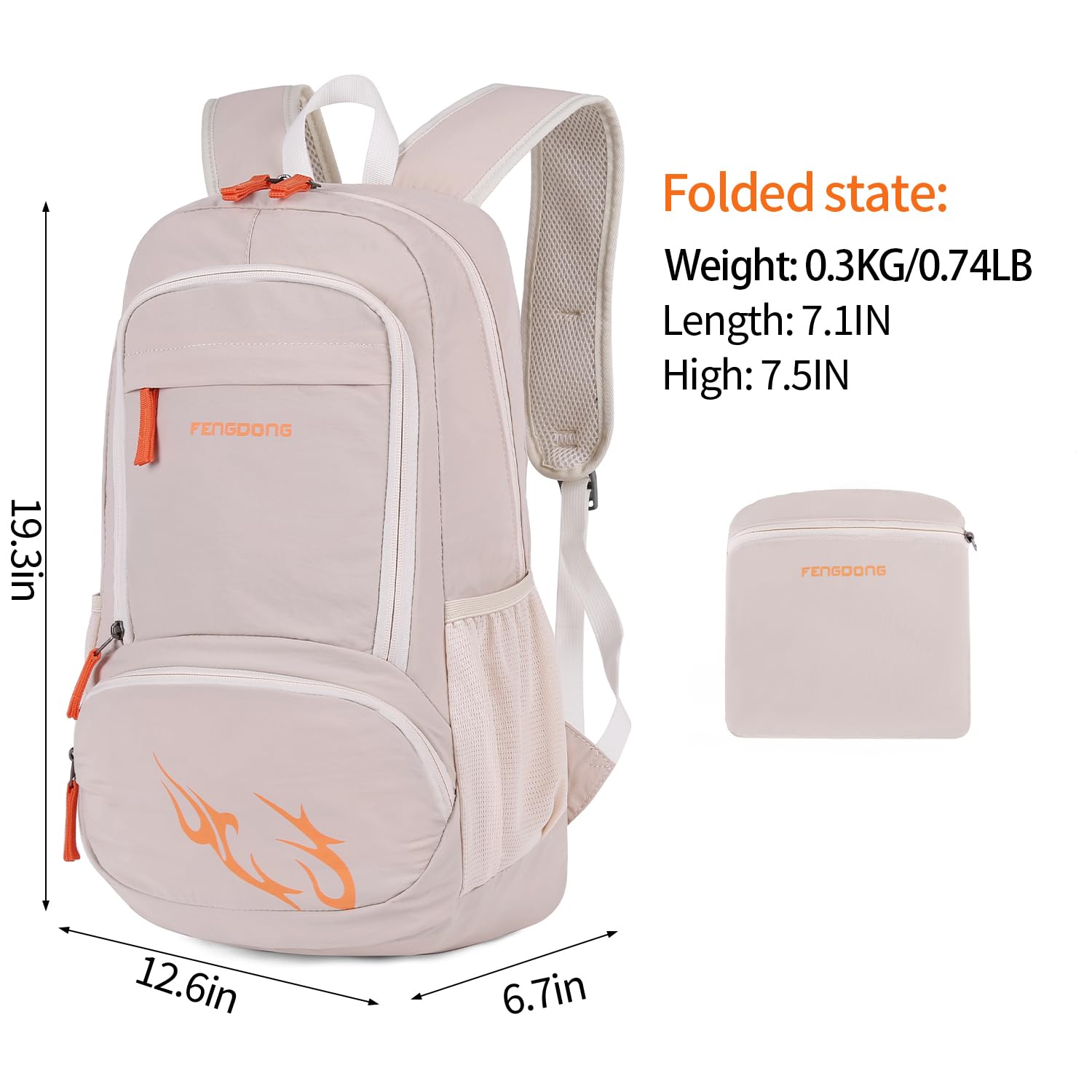 FENGDONG 35L Lightweight Foldable Waterproof Packable Travel Small Hiking Backpack Daypack for men women