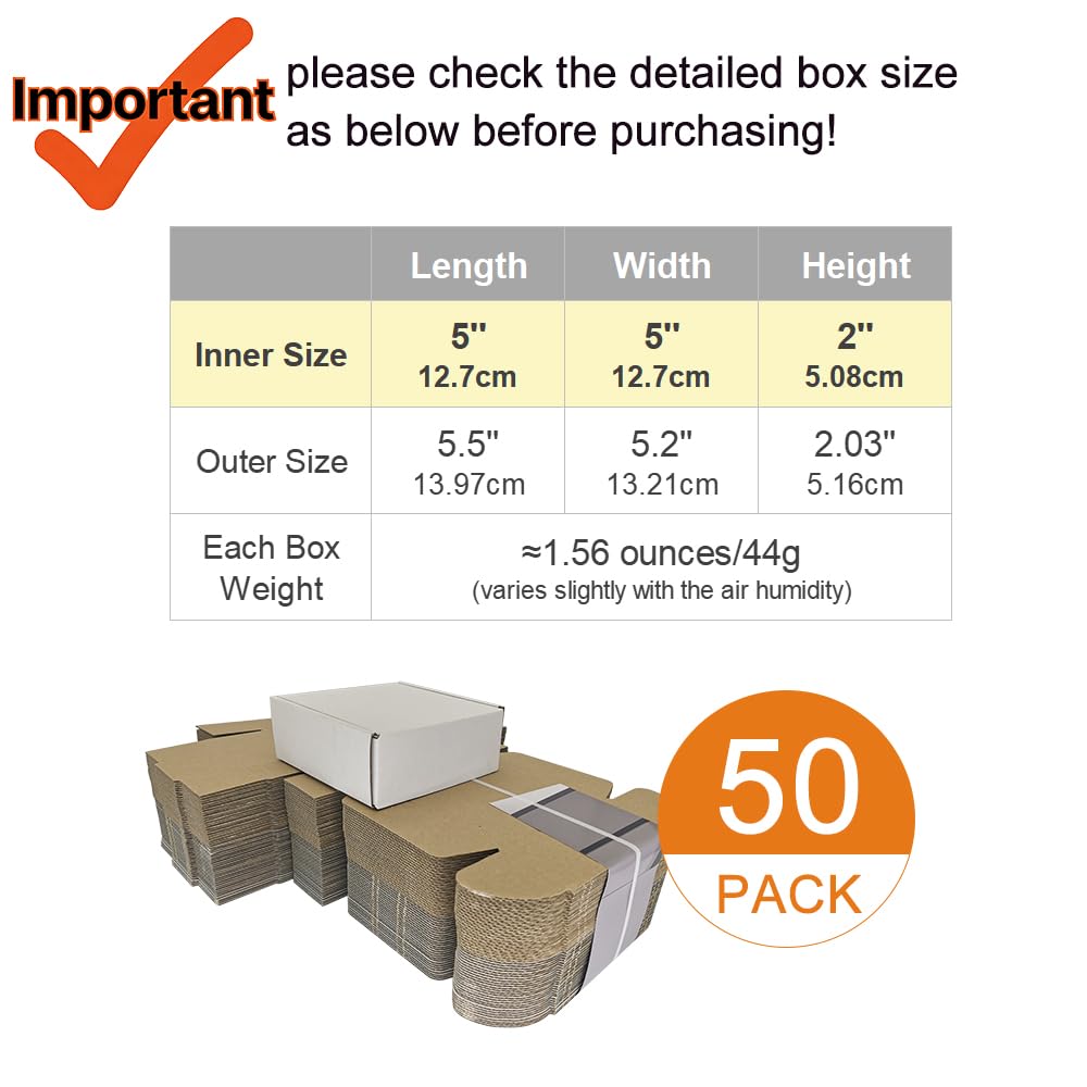 4x4x1'' Small Shipping Boxes 25 Pack, Corrugated Cardboard Mailers for Business, Black (CM441B25)