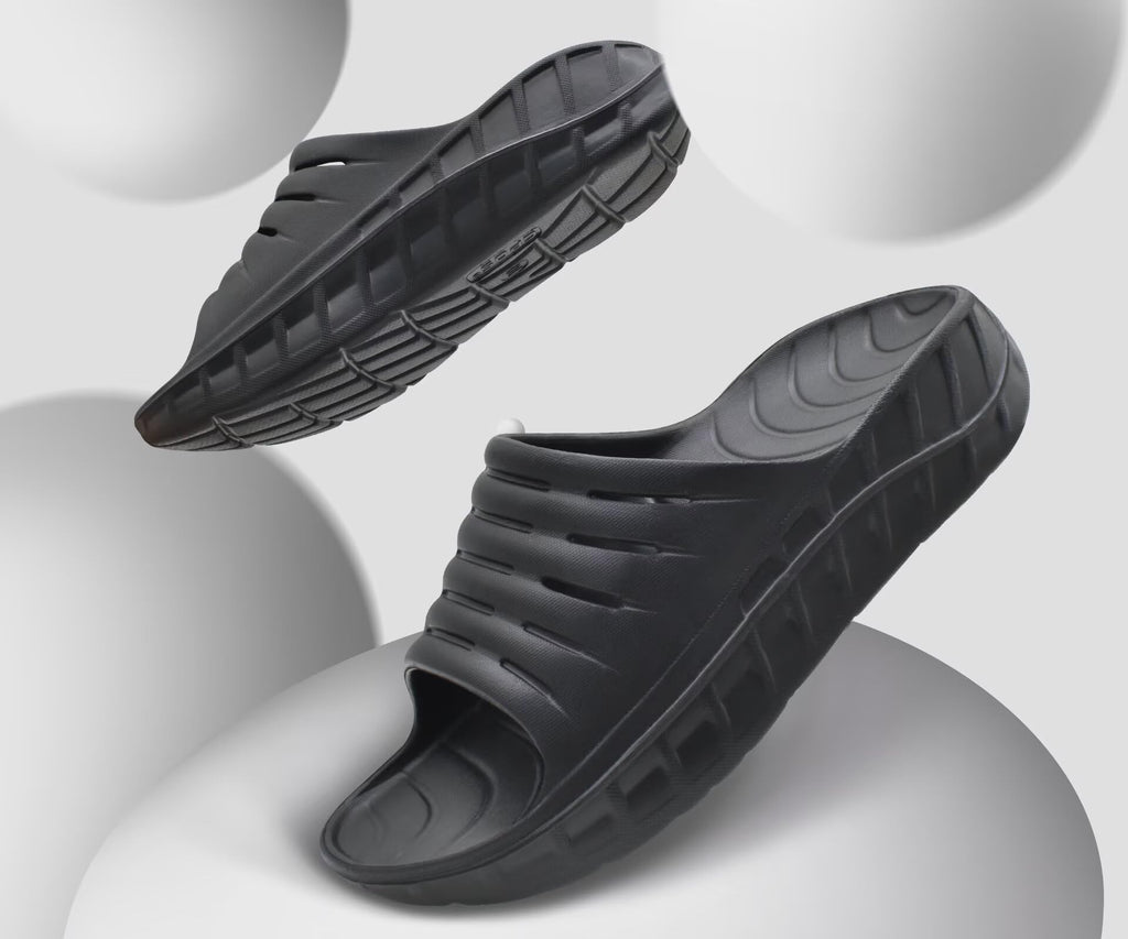 GPOS Mens Sport Recovery Sandals Plantar Fasciitis Thick Cushion Slides Sandals Lightweight Comfort Orthotic Slippers