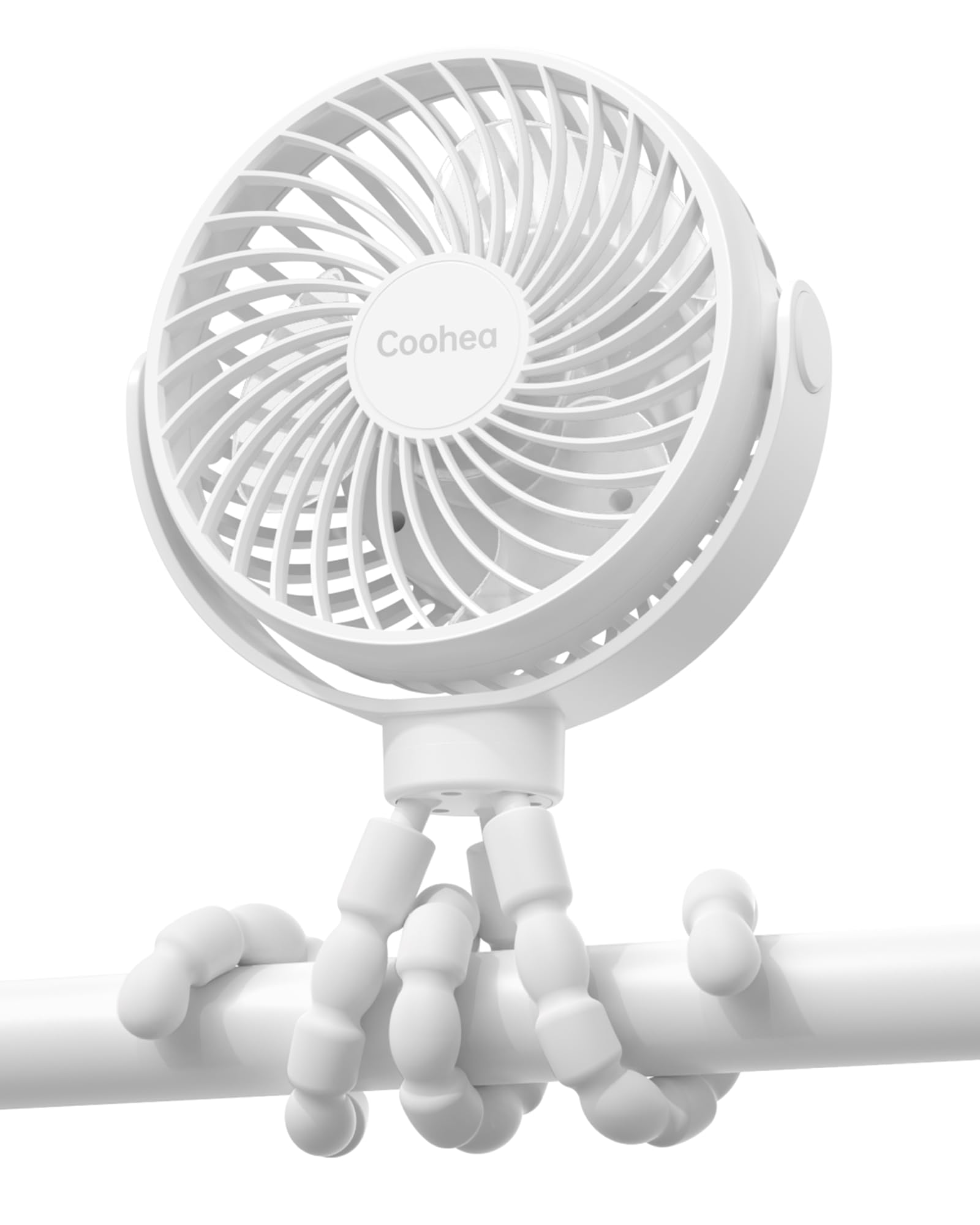 Coohea Stroller Fan Clip on for Baby, 4000mAh Rechargeable Battery Operated, Flexible Tripod, 3 Wind Speed, 360° Rotatable, Small Cooling Portable Fan for Car Seat Crib Golf Cart Bike Treadmill, Black
