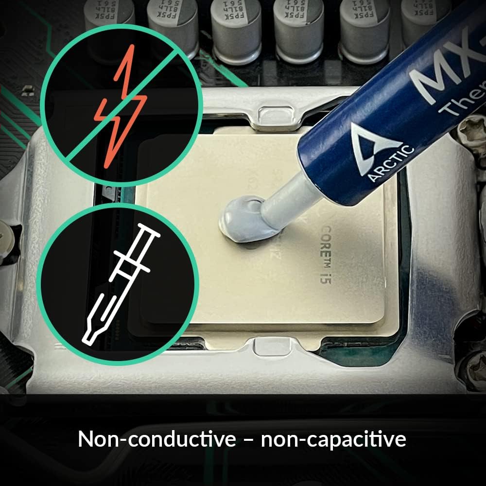 ARCTIC MX-4 (45 g) - Premium Performance Thermal Paste for All Processors (CPU, GPU - PC), Very high Thermal Conductivity, Long Durability, Safe Application, Non-Conductive