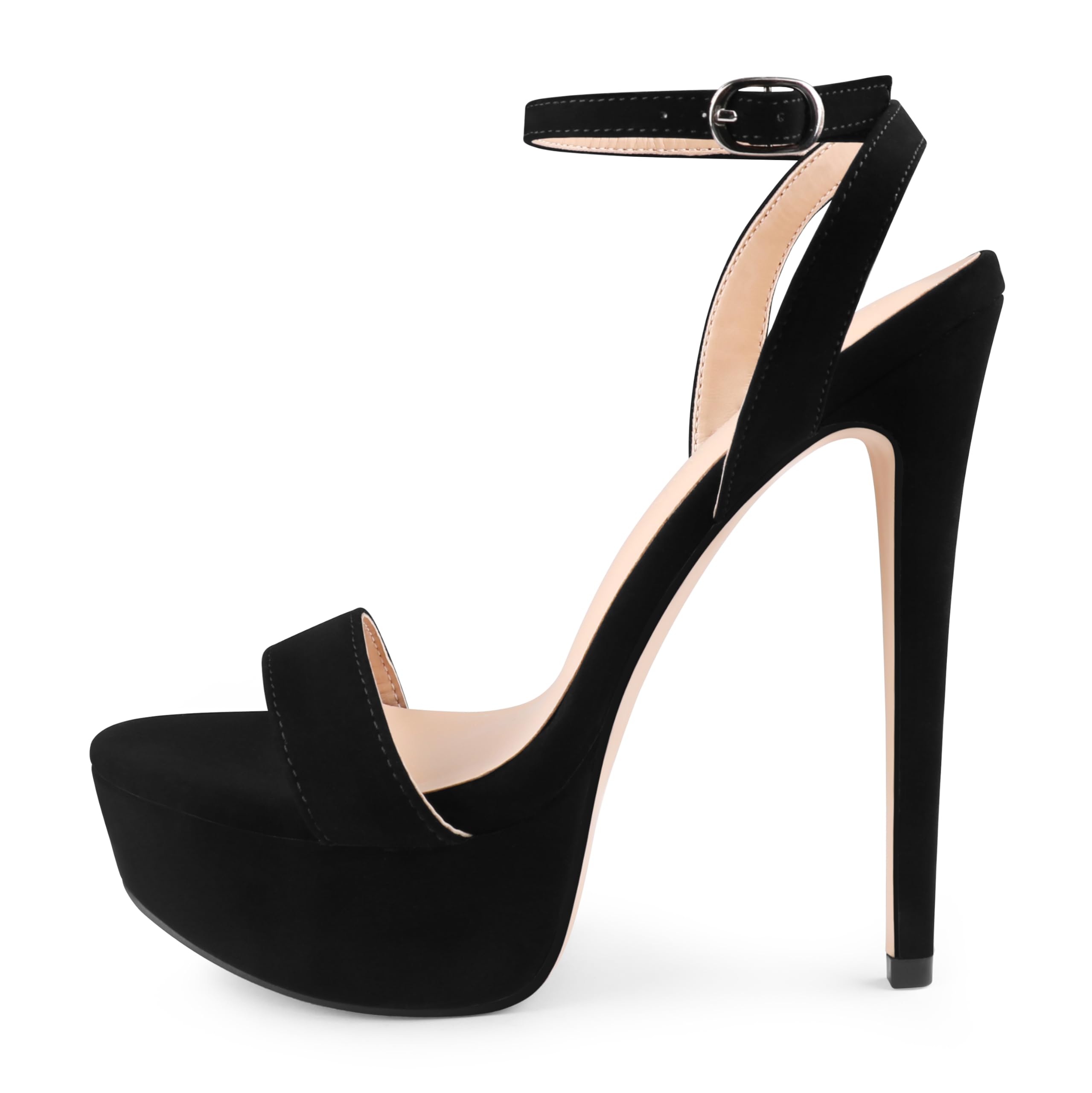 MERUMOTE Women's Platform Heels Sky High Heel Sandals Party Bridal Evening Shoes
