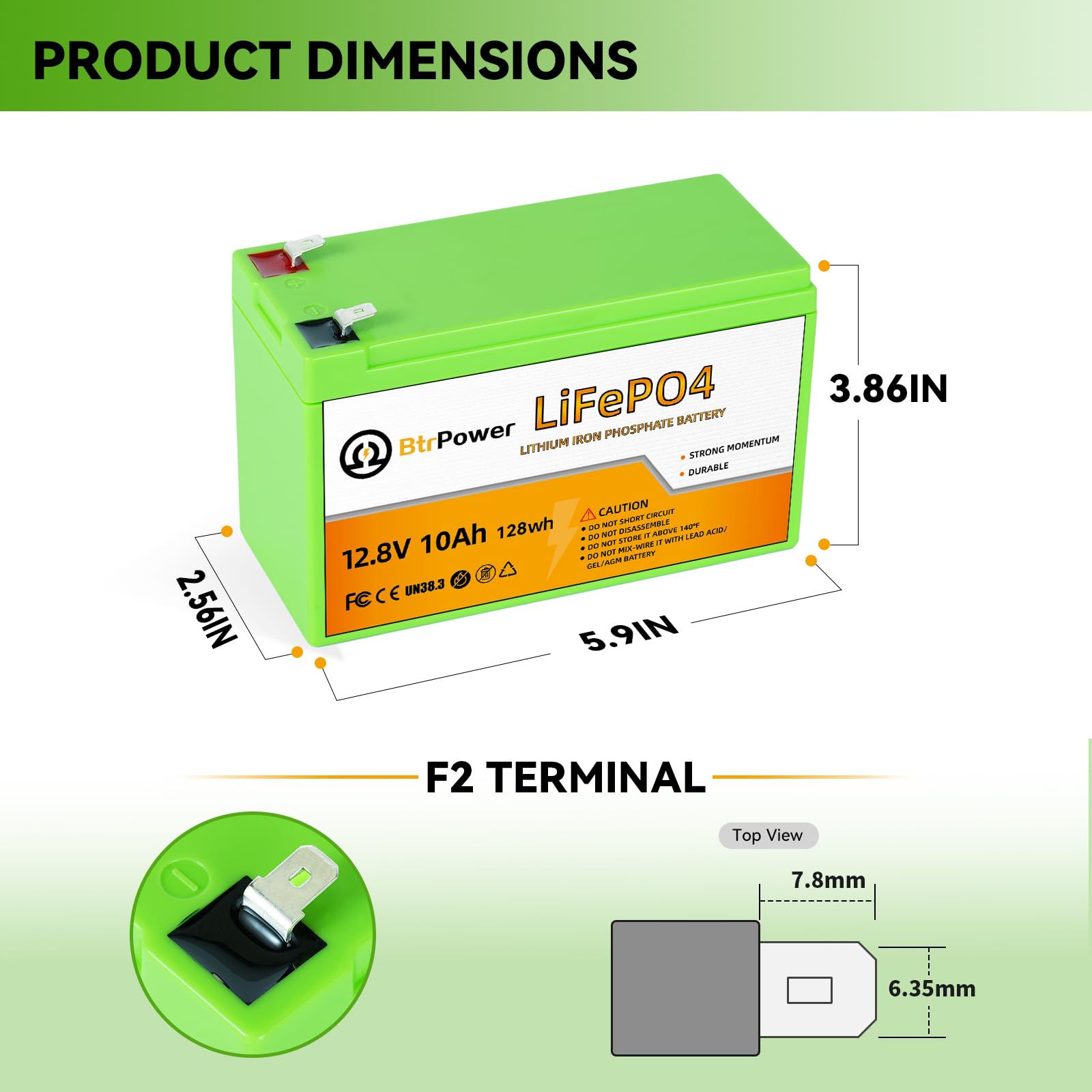 12V Lithium Battery,5000+ Deep Cycle LiFePO4 Battery with Built-in 100A BMS fit for Home Storage,Trolling Motor,RV,Off-Grid System,Solar Power System,Marine (2PACK-12V100AH)