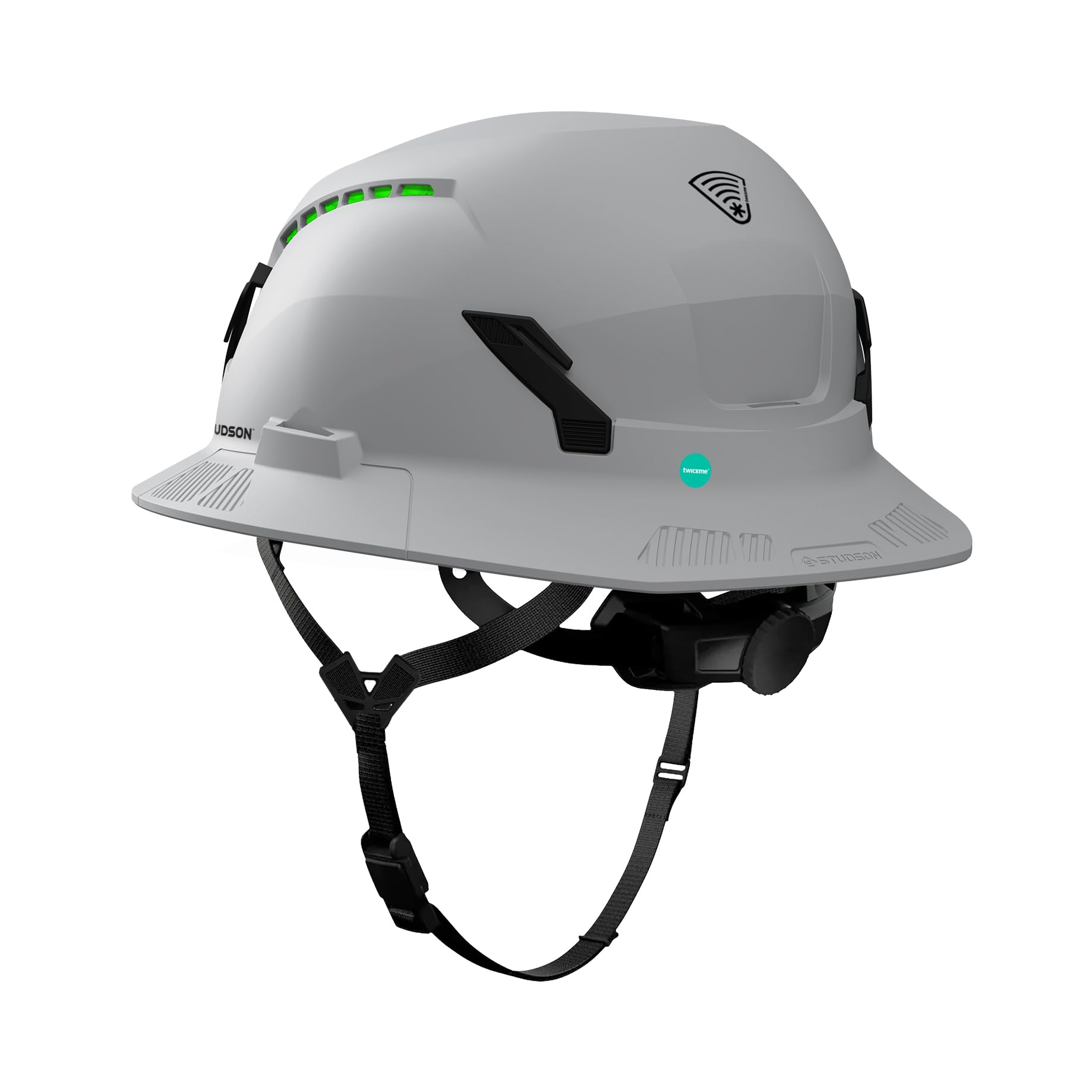 STUDSON SHK-1 Full Brim Safety Helmet: ANSI/ISEA Z89.1 Type II Compliant (R 2019), Lightweight & Breathable, NFC Emergency Contact Chip, One Size, Class C & E Protection