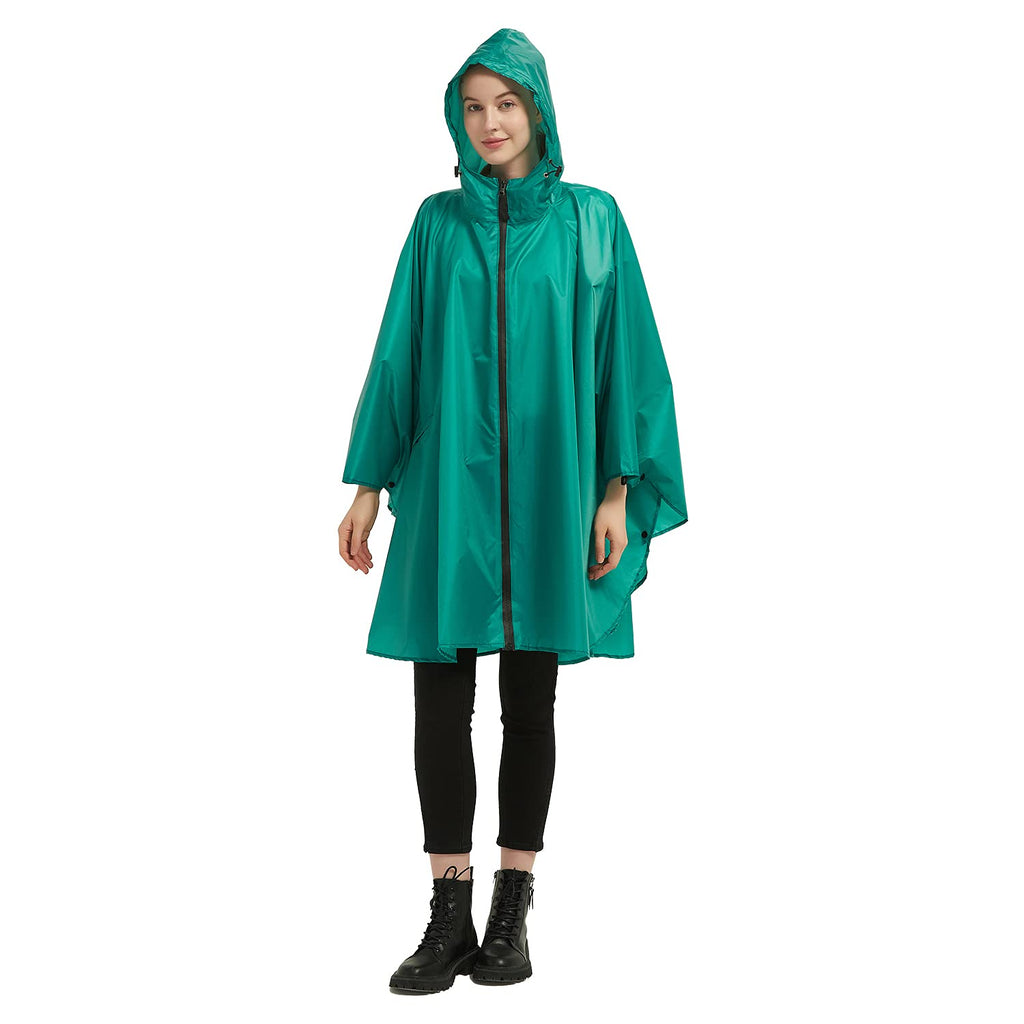 Rain Poncho Jacket Coat Hooded Zipper Style for Women/Men/Adult with Pocket