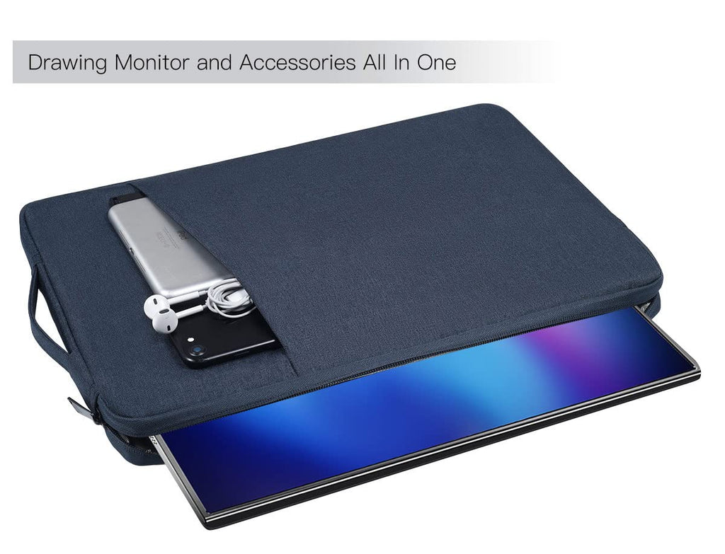 15.6 Inch Portable Monitor Case, Protective Carrying Sleeve Compatible with KYY MNN InnoView Most 16.1/15.6 in Monitors, Water Resistant Monitors Bag with Accessory Pocket, Black