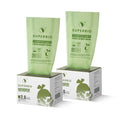 SUPERBIO 1.6 Gallon Handle Tie Compostable Food Scrap Bags, Small Compost Bags with Handles, 50 Count, 2 Pack, BPI & OK compost INDUSTRIAL
