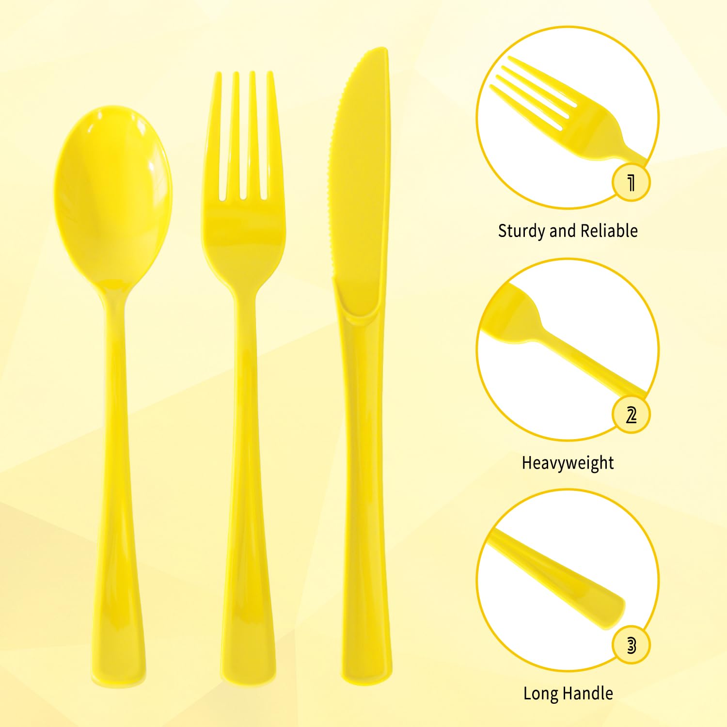 150 Pack Plastic Silverware,Disposable Cutlery Set Heavy Duty Utensil Sets 50 Forks 50 Knives 50 Spoons for Brithday, Wedding,Home School Party Picnics Restaurant Outdoor Events (Black)