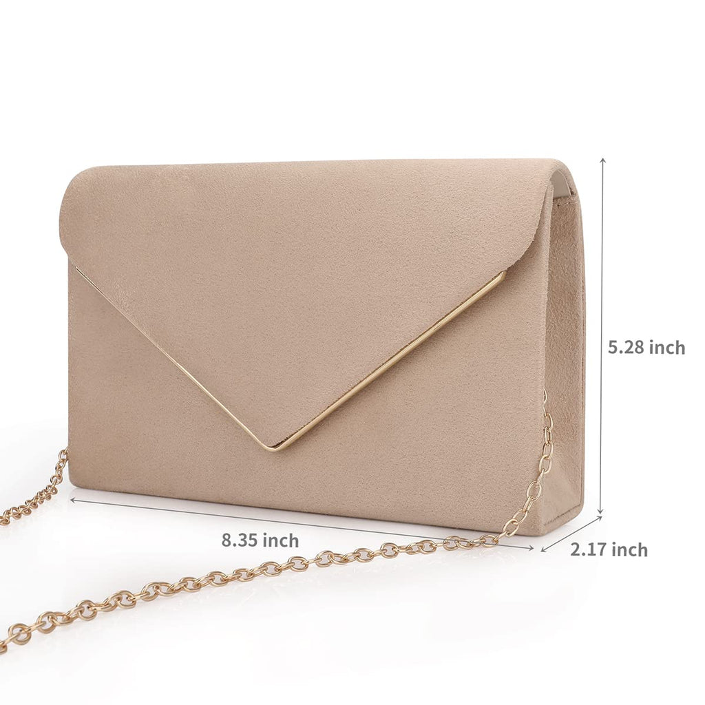 BBjinronjy Clutch Purse for Women Evening Bags Handbags for Wedding Party Cocktail Prom Faux Suede Crossbody Shoulder Bag