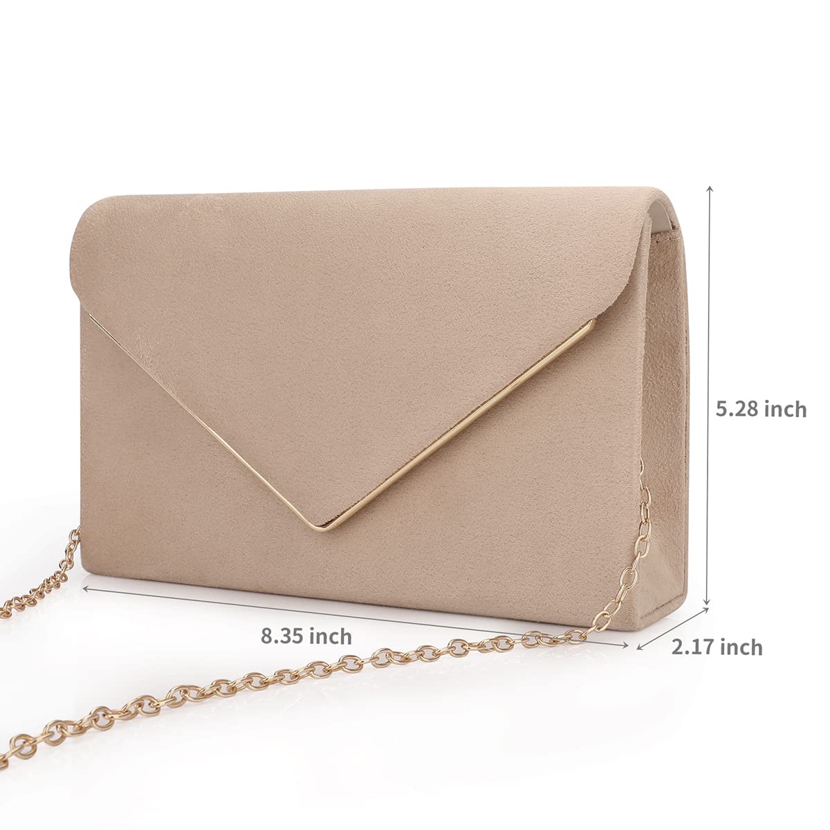 BBjinronjy Clutch Purse for Women Evening Bags Handbags for Wedding Party Cocktail Prom Faux Suede Crossbody Shoulder Bag