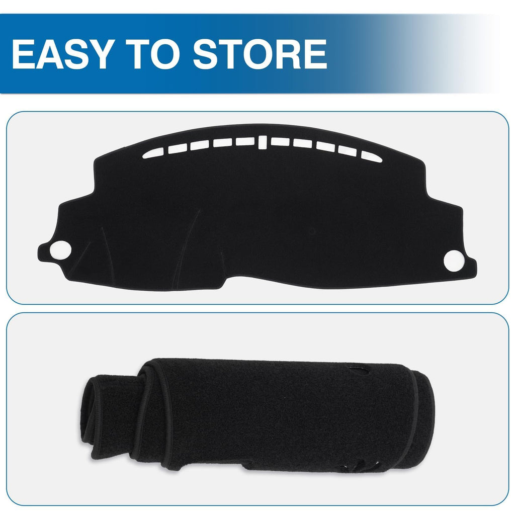 KUST Black Dash Cover for Ford Ranger 1995-2011/Ford Explorer 1995-2001/Mazda B2300 B2500 B3000 B4000 1995-2008/Mercury Mountaineer 1997-2001 Polyester Dashboard Cover Accessories for Ranger