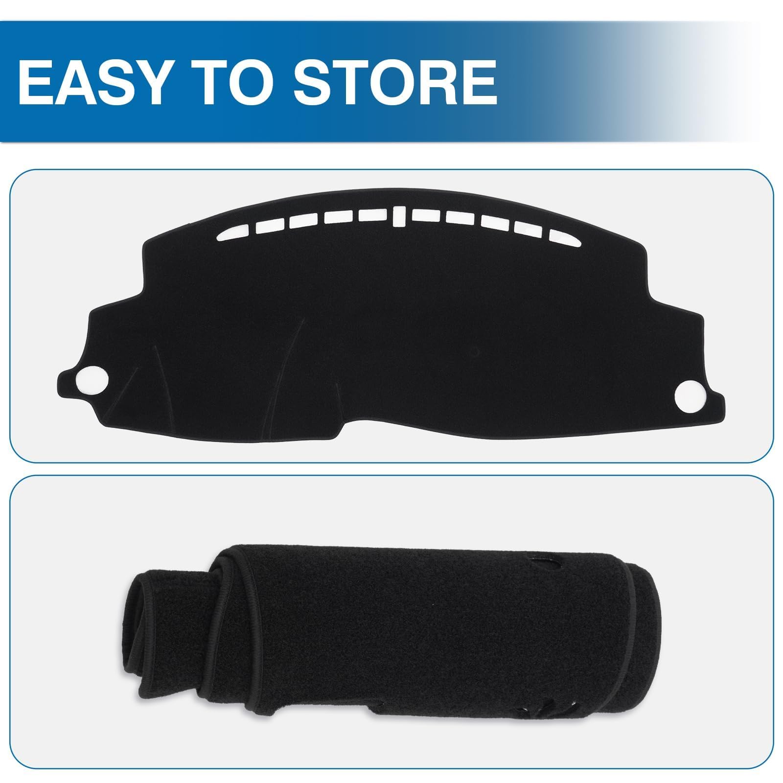 KUST Black Dash Cover for Ford Ranger 1995-2011/Ford Explorer 1995-2001/Mazda B2300 B2500 B3000 B4000 1995-2008/Mercury Mountaineer 1997-2001 Polyester Dashboard Cover Accessories for Ranger