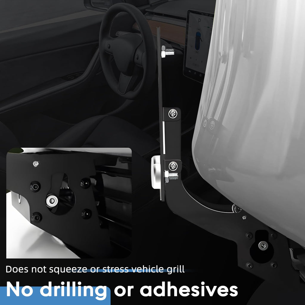 The Original No Drill Front License Plate Holder Fit for 2017-2023 Tesla Model 3& 2020-2024 Tesla Model Y with Safety Design, No Adhesives License Frame