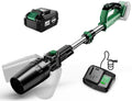 KIMO Leaf Blower Cordless with Battery and Charger, 540CFM/220MPH, Precision Adjustment Handle, 3Speeds w/ Visual Panel, Lightweight, 2 Extended Tube, 2* 2.0 Battery Powered Leaf Blowers for Lawn Care