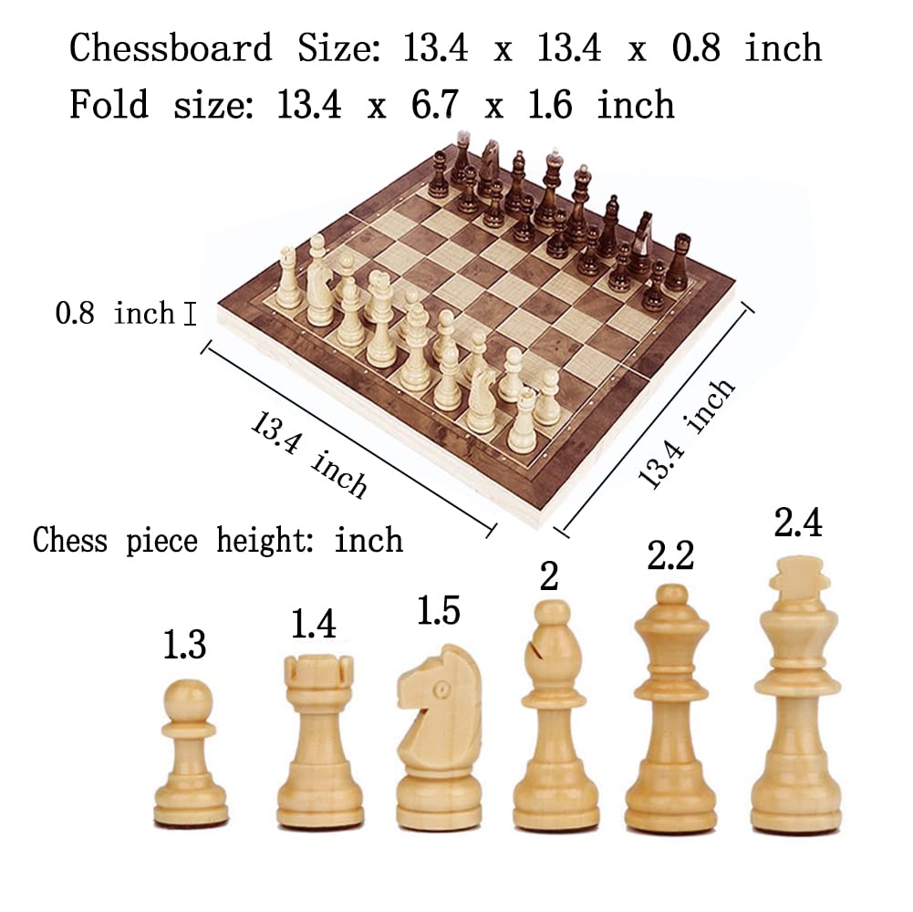 Chess Sets Magnetic Board Games - 11.8 Inches Travel Chess Set for Teenager & Adults, Wooden-Style Folding Portable Chess Gifts Classic 2-Player Strategy Family Game for Beginner and Professional