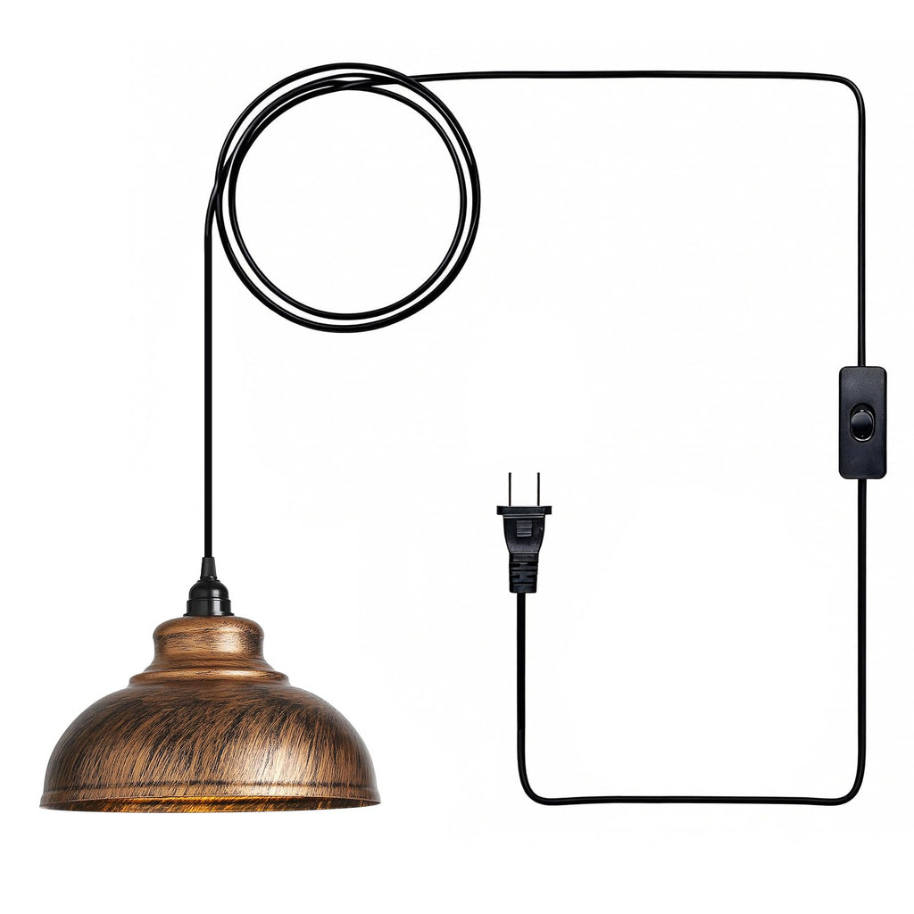 XZHGCEE Plug in Pendant Light: Amber Hanging Lamp Plug in Pendant Lamp, Glass Pendant Lighting for Kitchen Island, Bedroom, Dining Room, Living Room, No Bulb