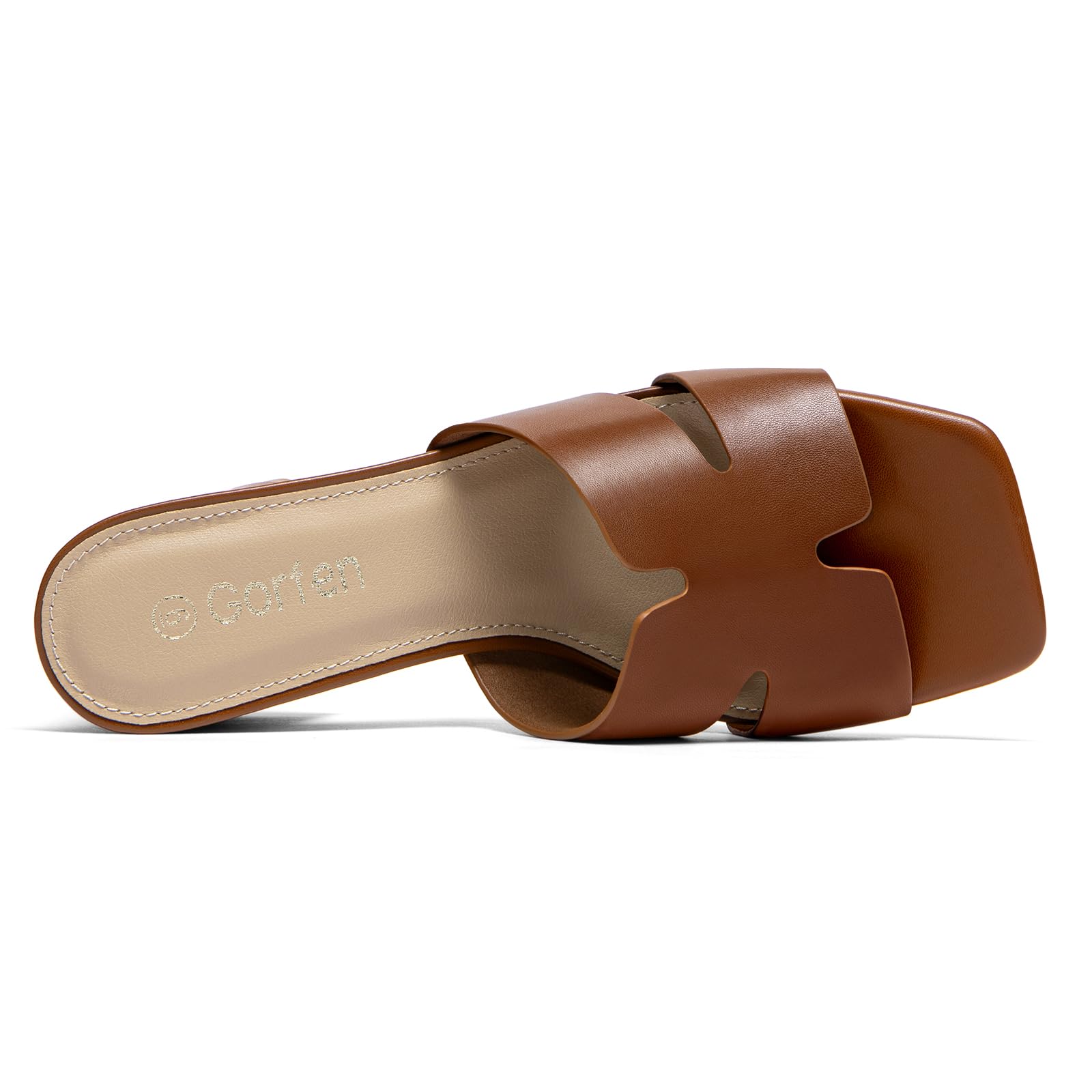 Women's Square Open Toe Sandals Low Block Chunky Heel Slip on Comfortable Casual Sandals for Daily Wear