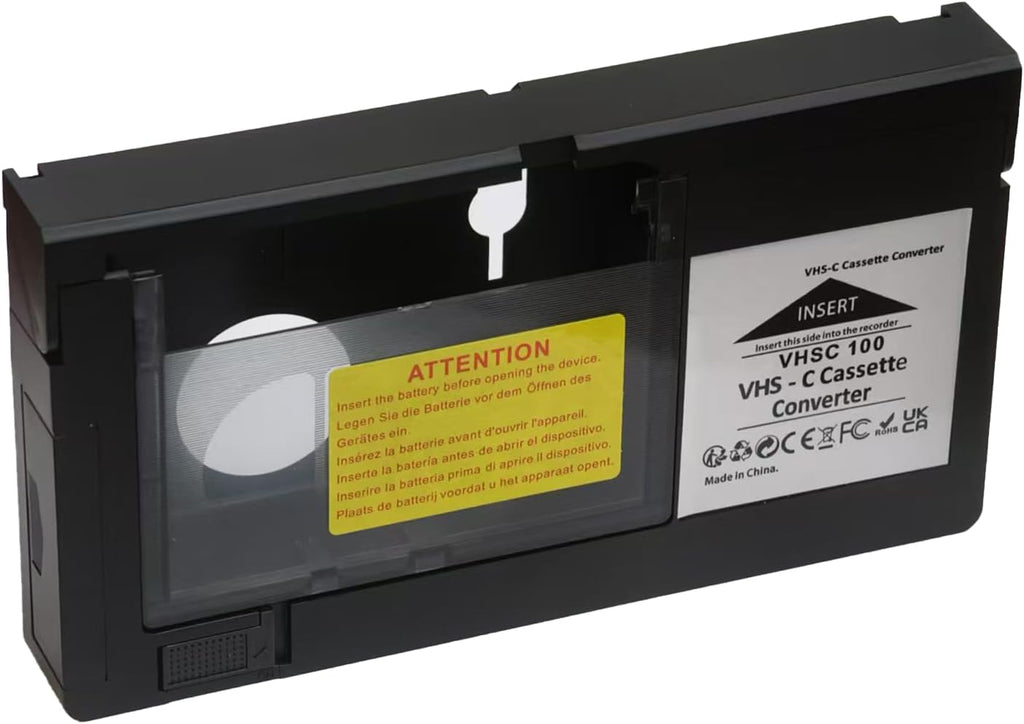 VHS-C Tape Cassette Adapter for Camcorders Motorized VHS VHS-C to VHS – Ideal for VCR Player, Video Cassette Player and VHS to Digital Converting