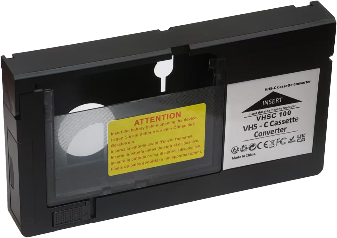 VHS-C Tape Cassette Adapter for Camcorders Motorized VHS VHS-C to VHS – Ideal for VCR Player, Video Cassette Player and VHS to Digital Converting