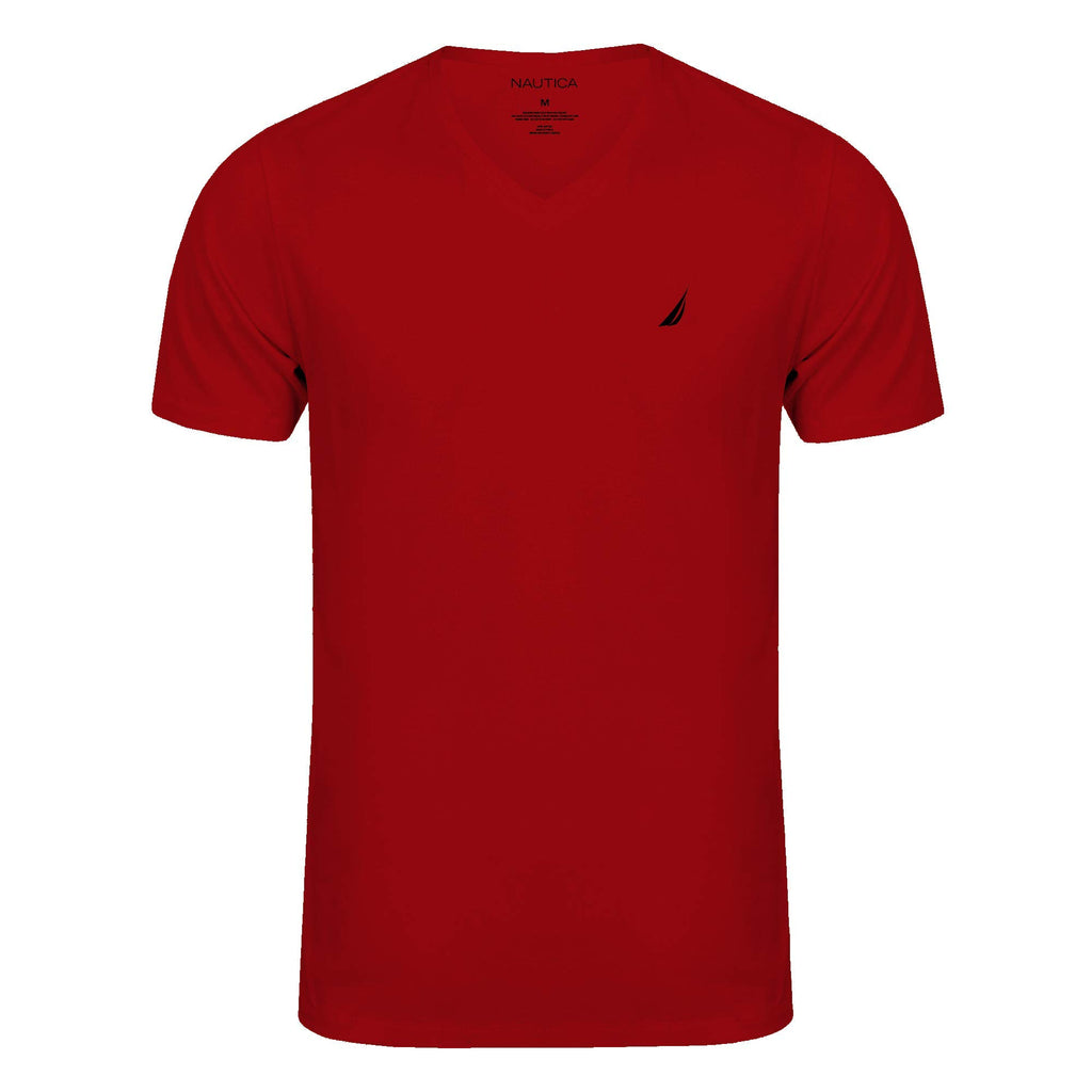 Nautica Mens Short Sleeve Solid Slim Fit V-Neck T-Shirt