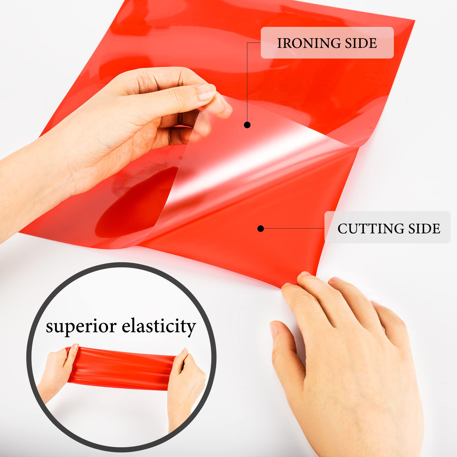 XSEINO HTV Black Heat Transfer Vinyl Sheets:13Pack 12" x 10" Black Iron on Vinyl for T-Shirt, for Cricut,Silhouette Cameo or Heat Press Machine(1 Sheet Teflon Included)