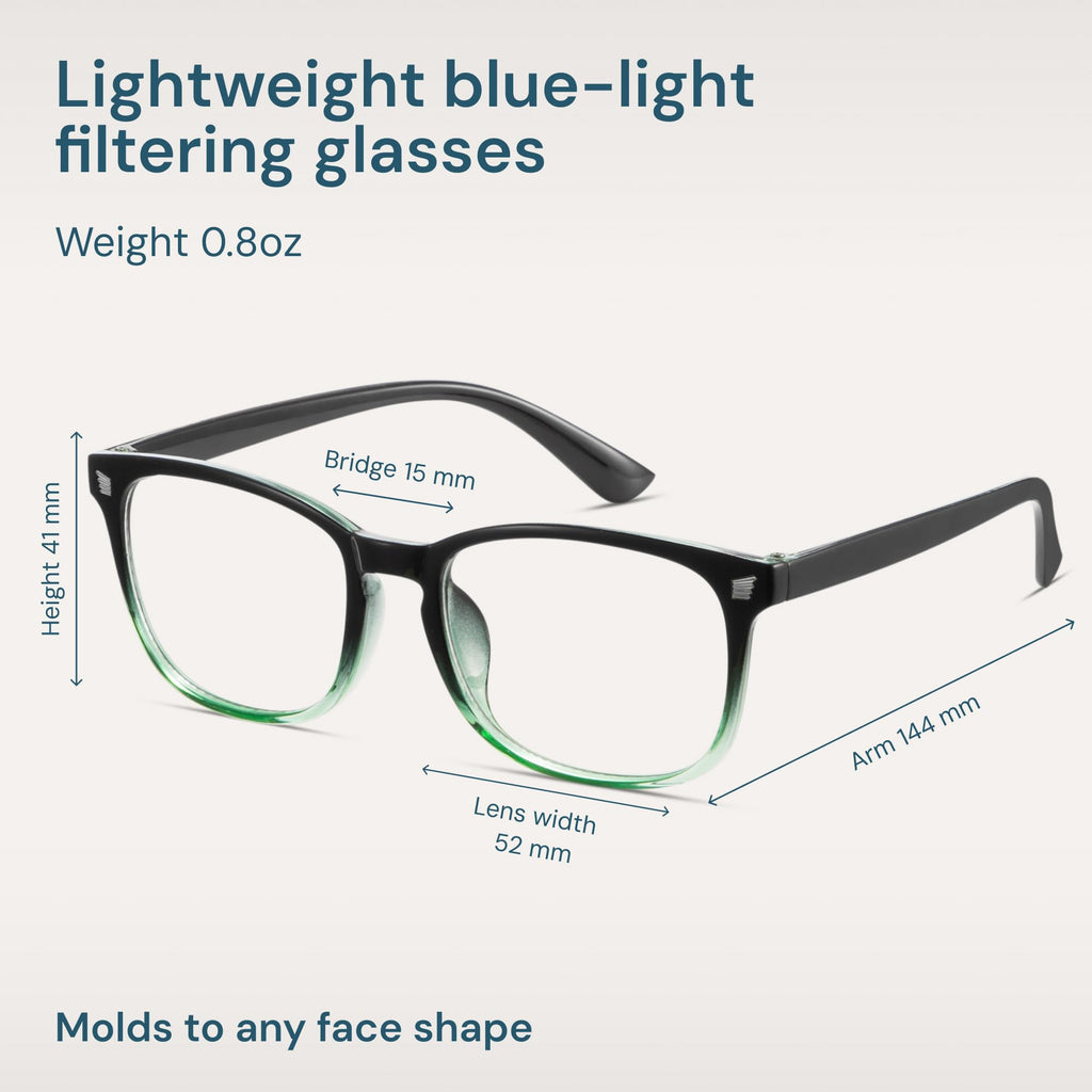 Gaoye Transparent, Clear Blue Light Glasses for Computer & Gaming - Anti UV Ray Lenses, Scratch-Resistant & Comfort Fit