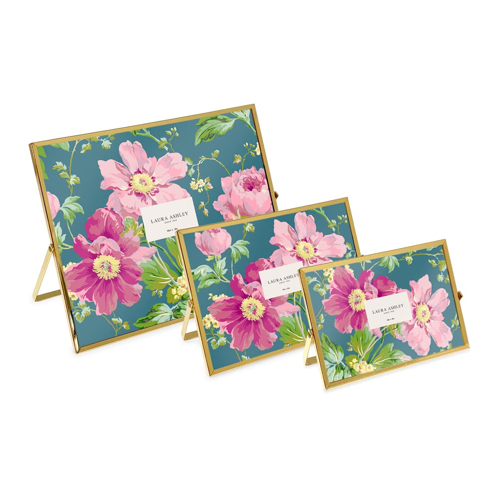 Laura Ashley 2x3 Rose Gold Flat Metal Picture Frame (Vertical) with Pull-Out Easel Stand, Made for Tabletop, Counterspace, Shelf and Desk (2x3, Rose Gold)