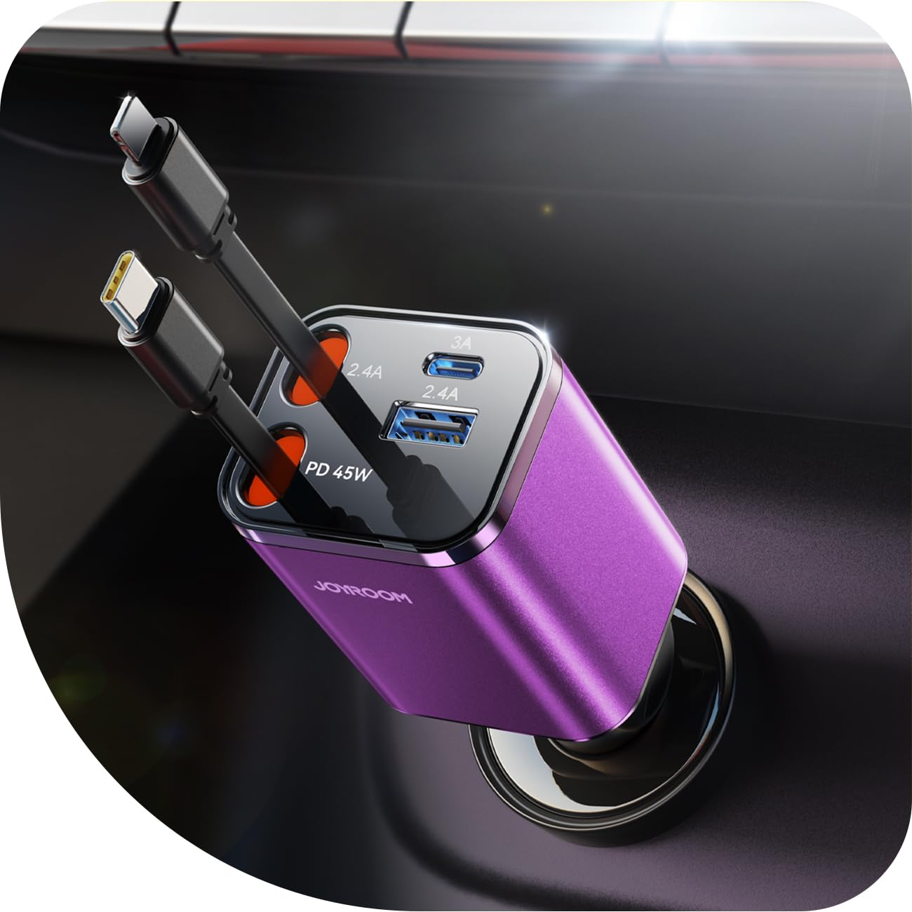 [2026 Ultra-Compact] 84W Retractable Car Charger, [PD 45W] Car Charger USB C for iPhone 16 17 Pro Fast Charging, Car Accessories Travel Essentials Gifts for Women Men for iPhone 17 Air 16 15 14 13 12