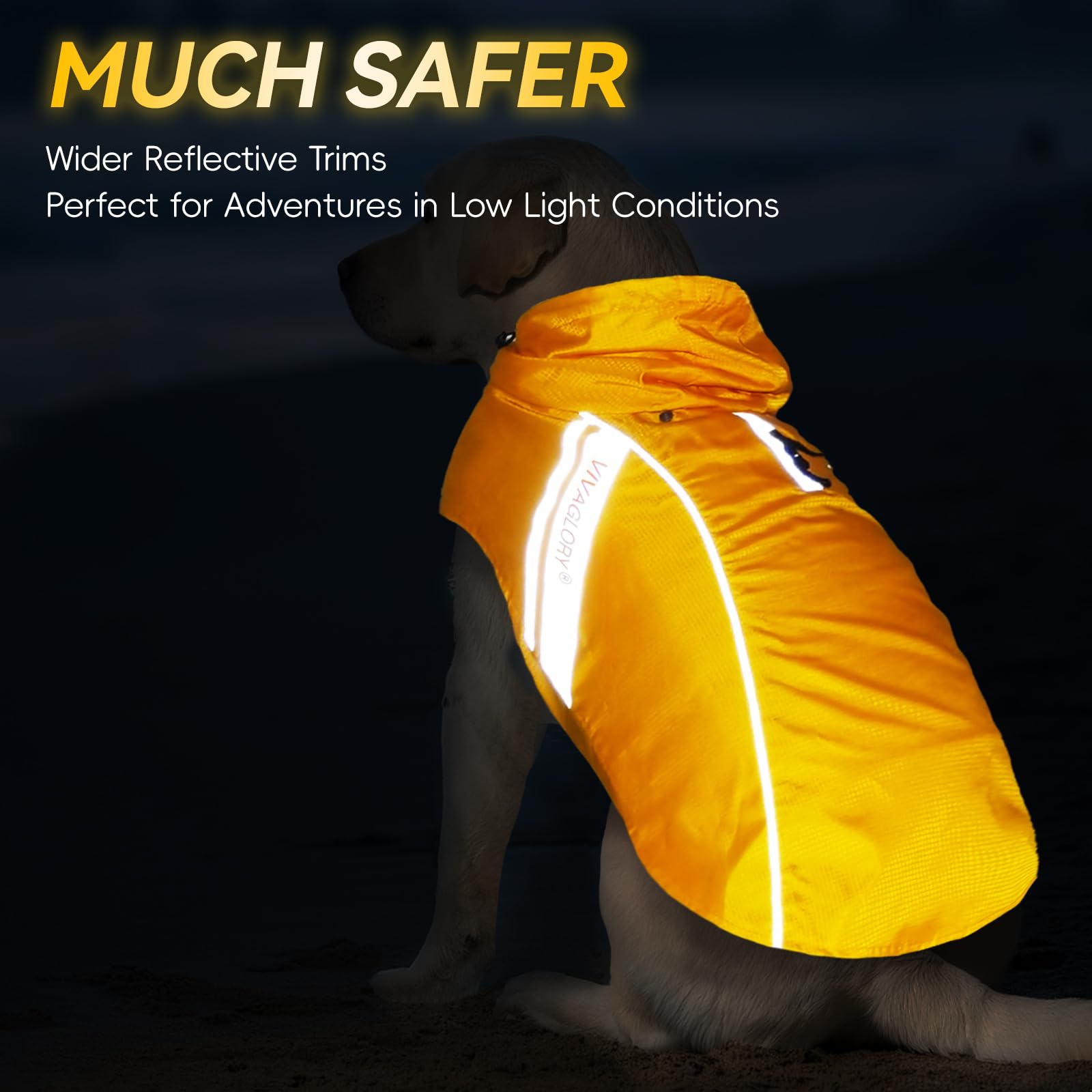 VIVAGLORY Wetoff Dog Raincoat, Rain Coat for Dog All Seasons Adventure, Rain Jacket with Harness Hole & Hood, Reflective Lightweight Waterproof for Doggy & Puppy, XXS, Blue