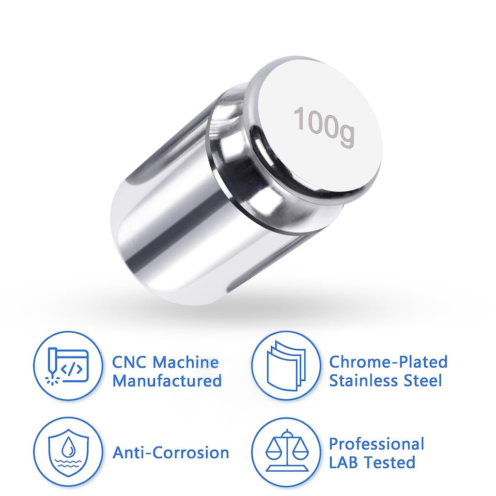 QP Calibration Weights, 50 Gram Scale Weights, OIML Class M1 High Precision Stainless Steel Scale Balance Weights with Chrome Finish, Calibration Weights for Digital Scale, Kitchen Scale, Pocket Scale