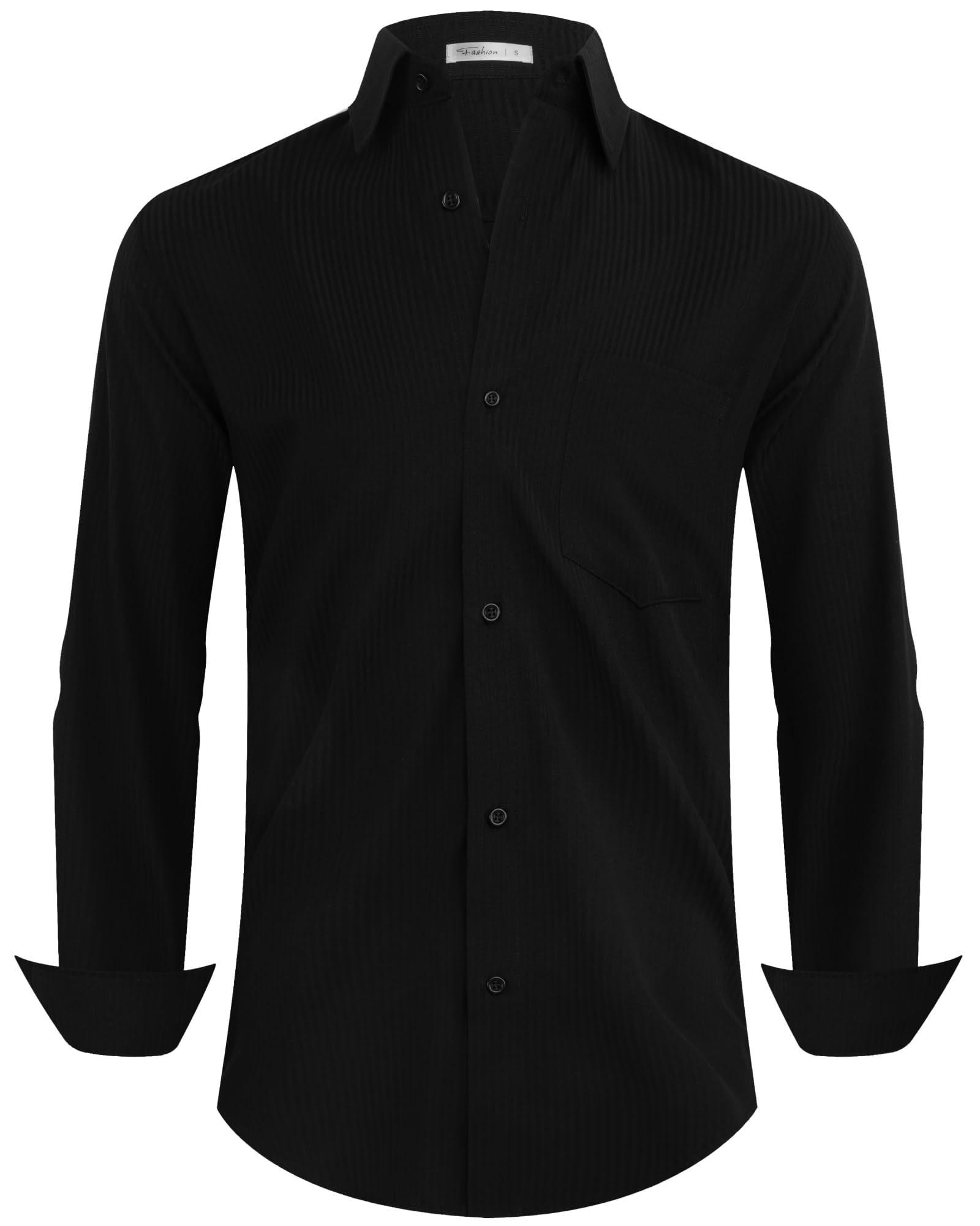 BOJIN Men's Dress Wrinkle-Free Floral Hawaiian Long Sleeve Flower Printed Casual Button Down Shirts with Pocket
