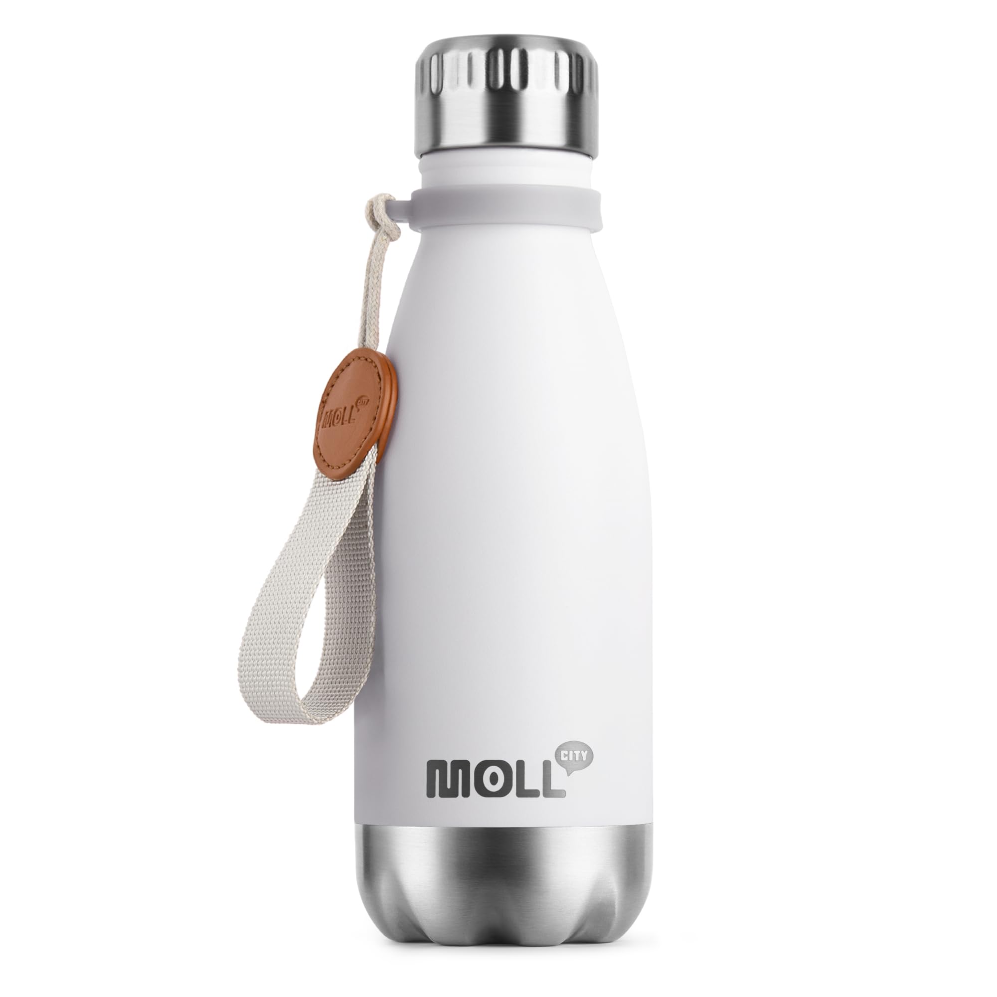 9 oz Water Bottle for Kids-Small Stainless Steel Water Bottle for School Vacuum Insulated Metal Leak Proof Cola Shape Water Flask for Boys Girls(Baby Blue)