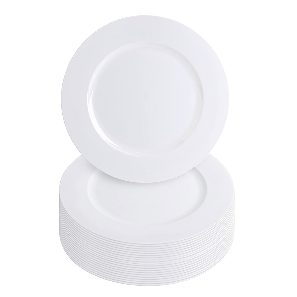 PARTY BARGAINS 13-Inch Charger Plates - 96 Pack, Clear Gold Rim, Heavy-Duty Disposable Chargers for Elegant Dining - Ideal for Weddings and Formal Events