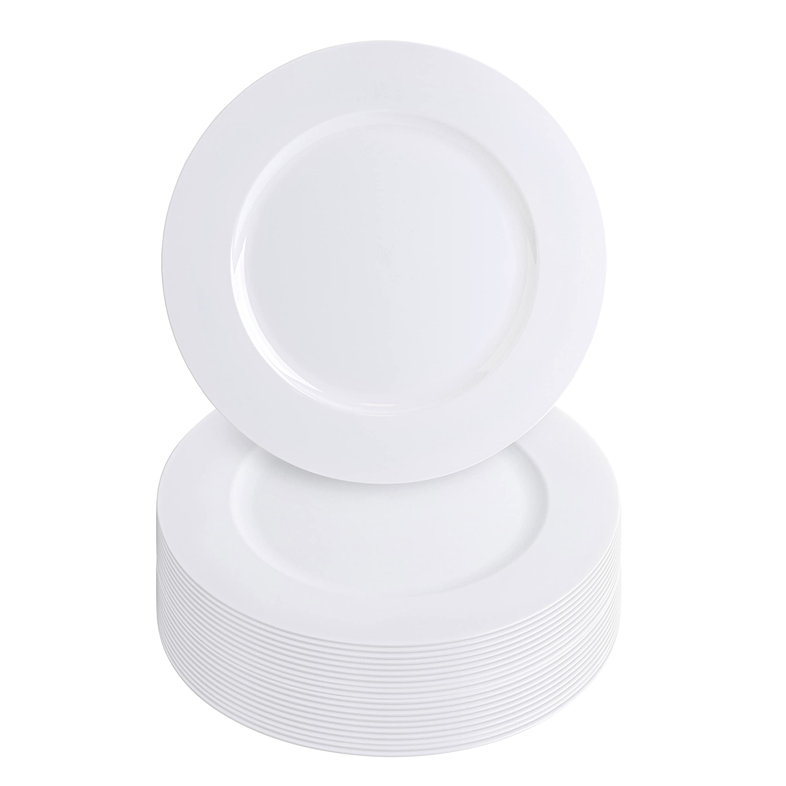 PARTY BARGAINS 13-Inch Charger Plates - 96 Pack, Clear Gold Rim, Heavy-Duty Disposable Chargers for Elegant Dining - Ideal for Weddings and Formal Events