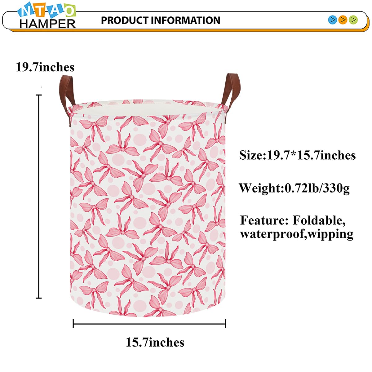 NTAOHAMPER Laundry Hamper, Laundry Basket, Waterproof Storage Bin for Bedroom, Clothes Organizer Basket, Books Box, Room Decor(Animal)
