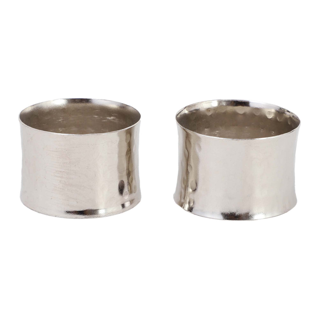 ITOS365 Handmade Round Hammered Antique Napkin Rings Holder for Dinning Table Parties Everyday, Set of 12