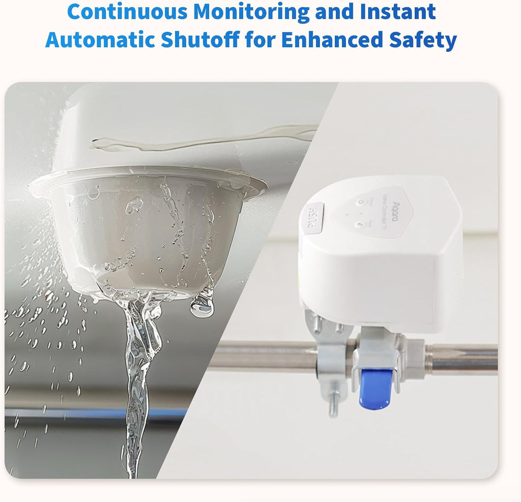 Aqara Smart Valve Controller T1,Matter Over Bridge, Zigbee 3.0 Hub Required | Combined with Water Leak Detectors for Home, Supports App Remote Control Shutoff, Supports HomeKit, Alexa, Google