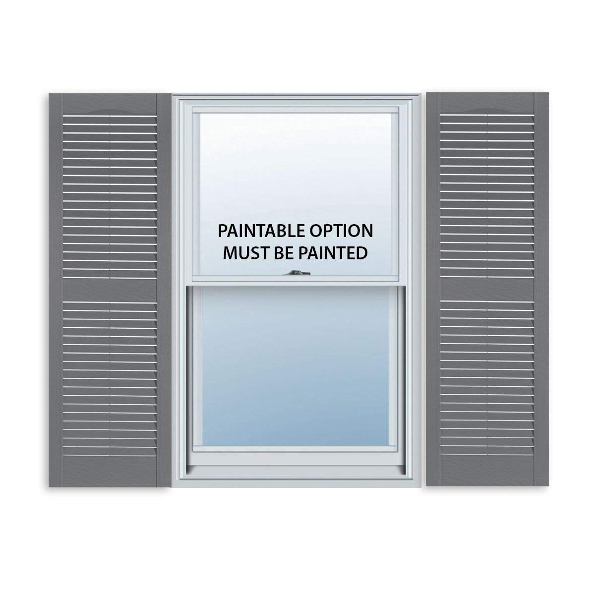 Exterior Solutions Standard Louver Exterior Vinyl Window Shutters, Black (Pair), 15 Inch x 35 Inch